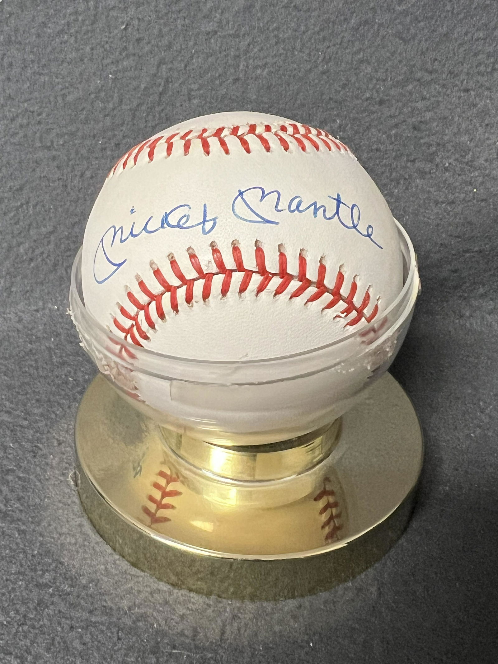 Mickey Mantle Autographed Baseball - Signed In-Person, Rawlings Official Bobby Brown Baseball in (1 of 4)