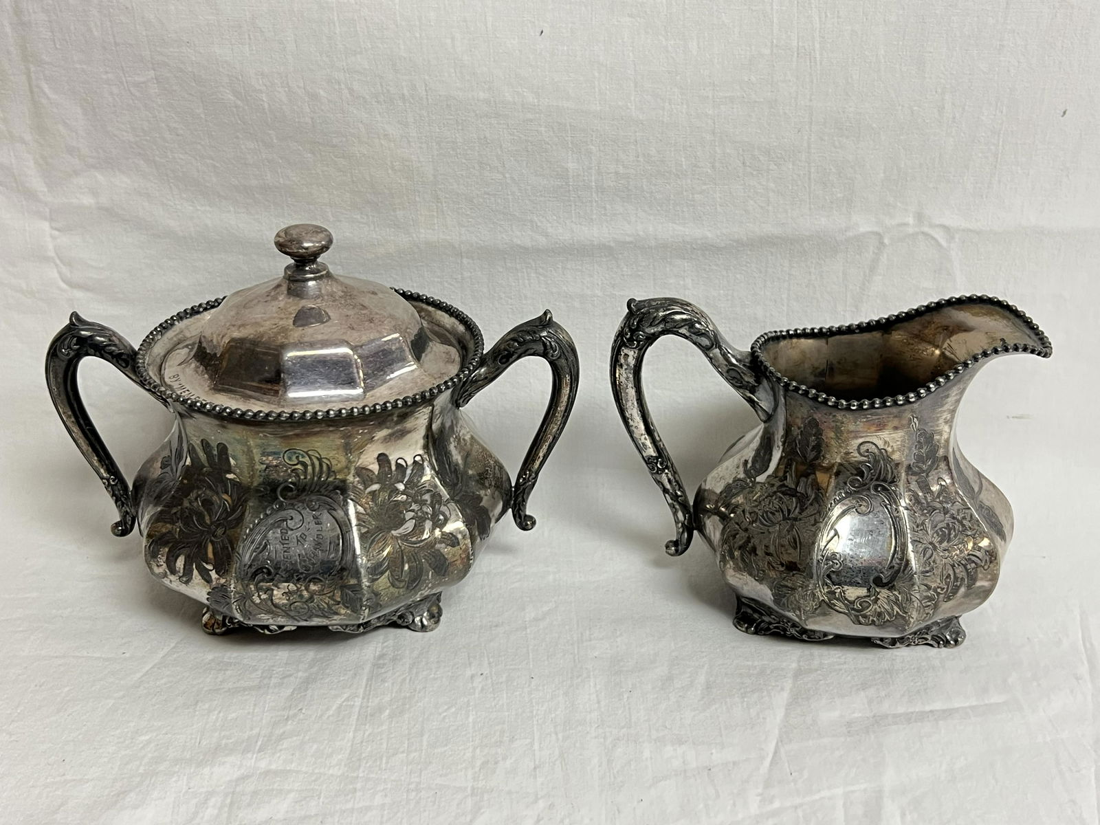 1902 Soquel Congregational Church Silver Plated - (2)Presentation Pieces - Etched on Lid of Sugar (1 of 8)