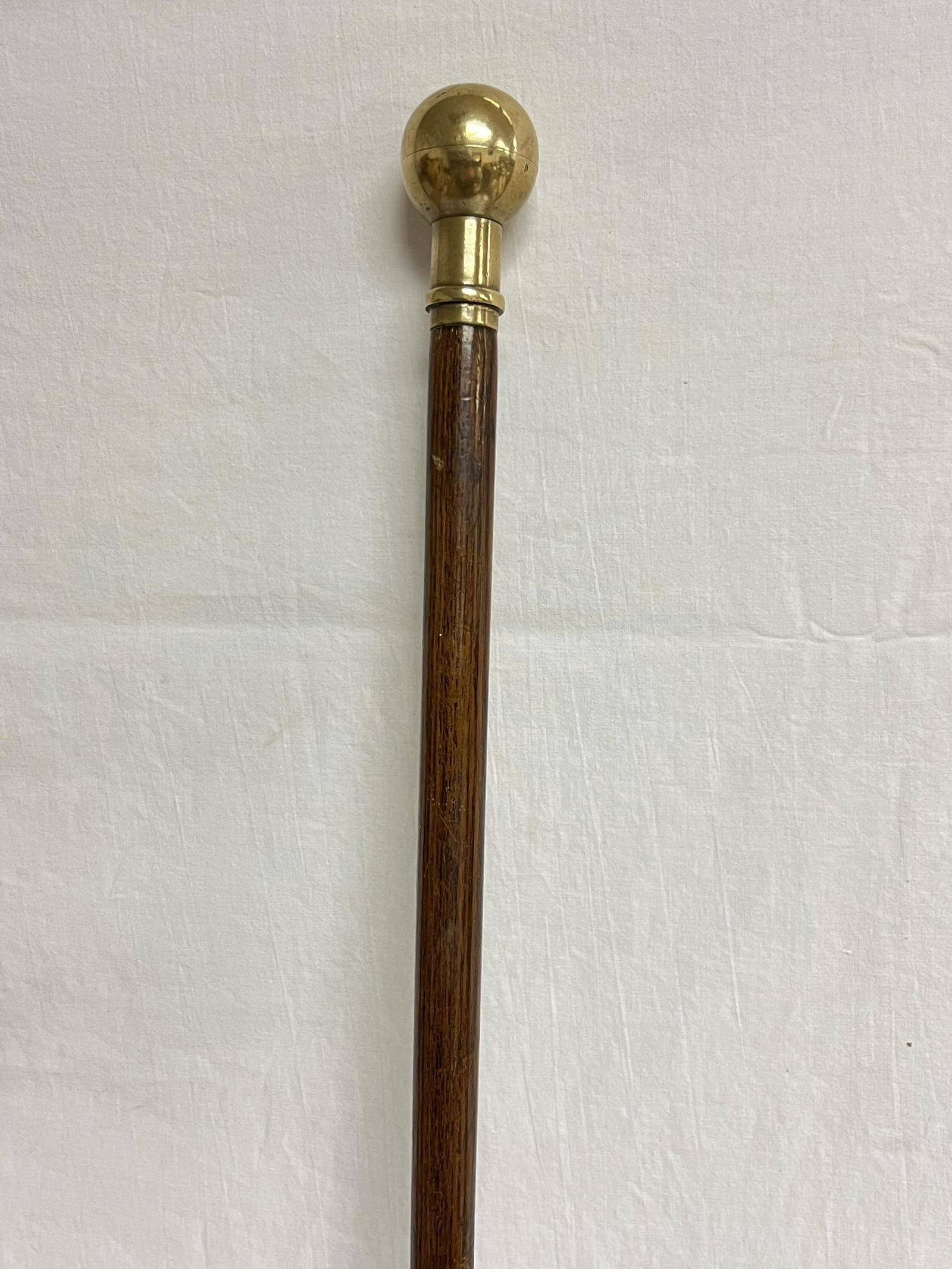 Early 1900s Wooden Cane w/ Petrol Lighter Top - 36''L (1 of 4)