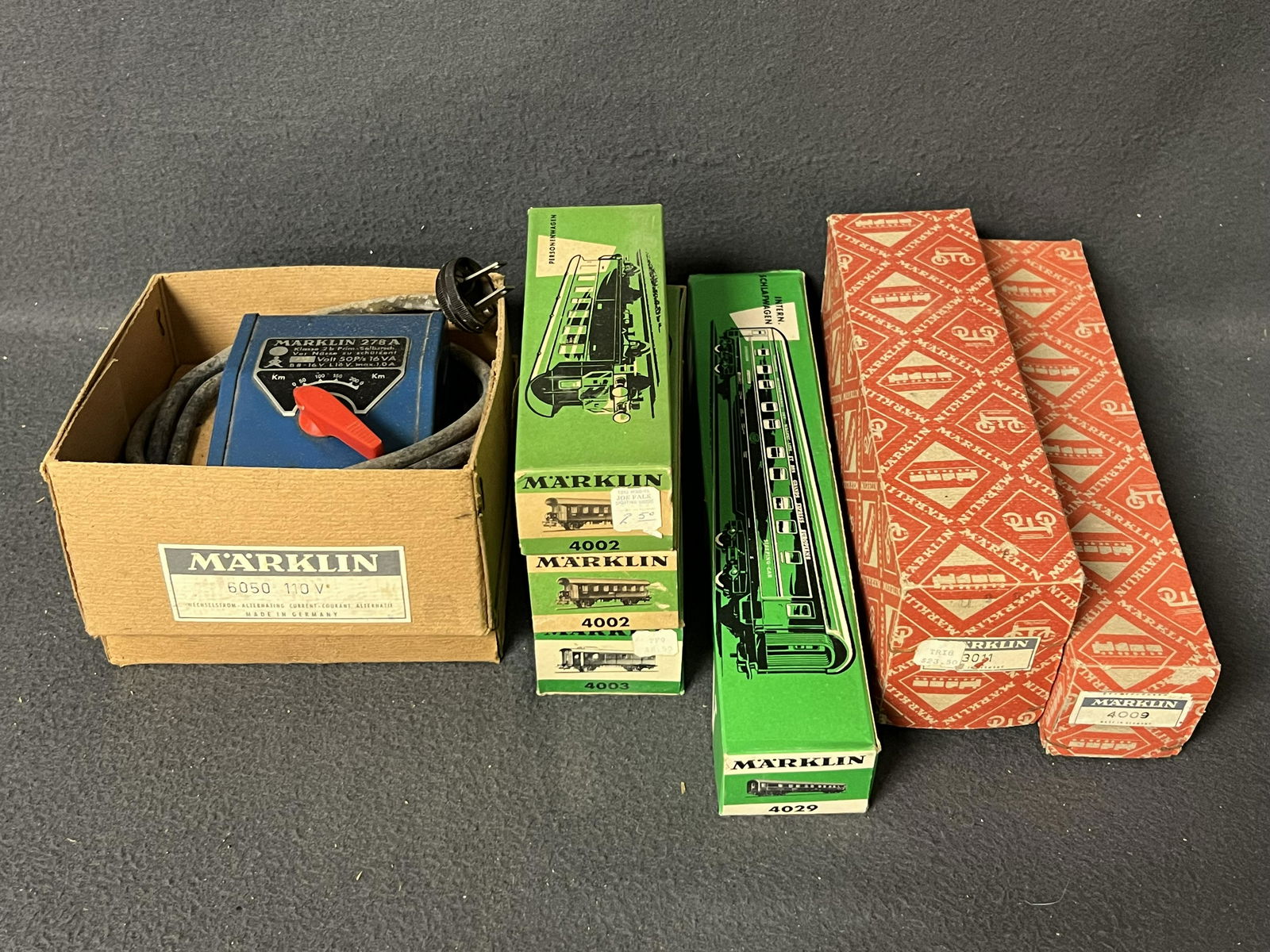 Vtg Lot Marklin HO Trains w/ Original Boxes - Marklin - 3011 - E44039, 4009, (2)4002, 4029, 4003 & (1 of 7)