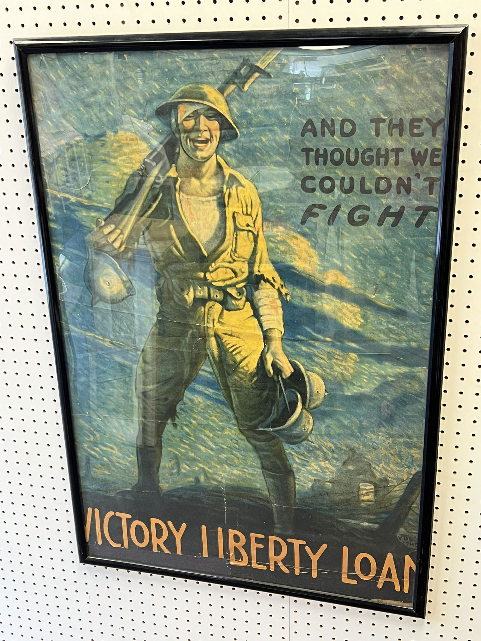 WWI Victory Liberty Loan War Poster, 28'' x 41'' - ''And They Thought We Couldn't Fight'' Framed (1 of 8)
