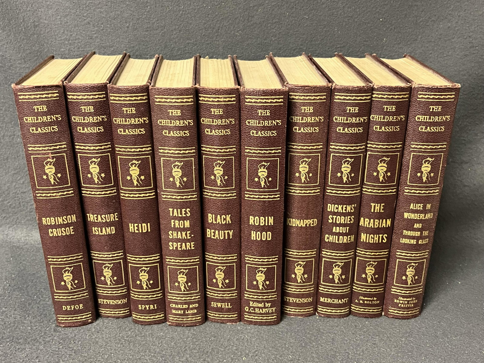 (10)Atq Childrens Classics by John C Winston - Robin Hood, Alice, Black Beauty, Heidi, Treasure: (10)Atq Childrens Classics by John C Winston - Robin Hood, Alice, Black Beauty, Heidi, Treasure Island, Arabian Nights + More