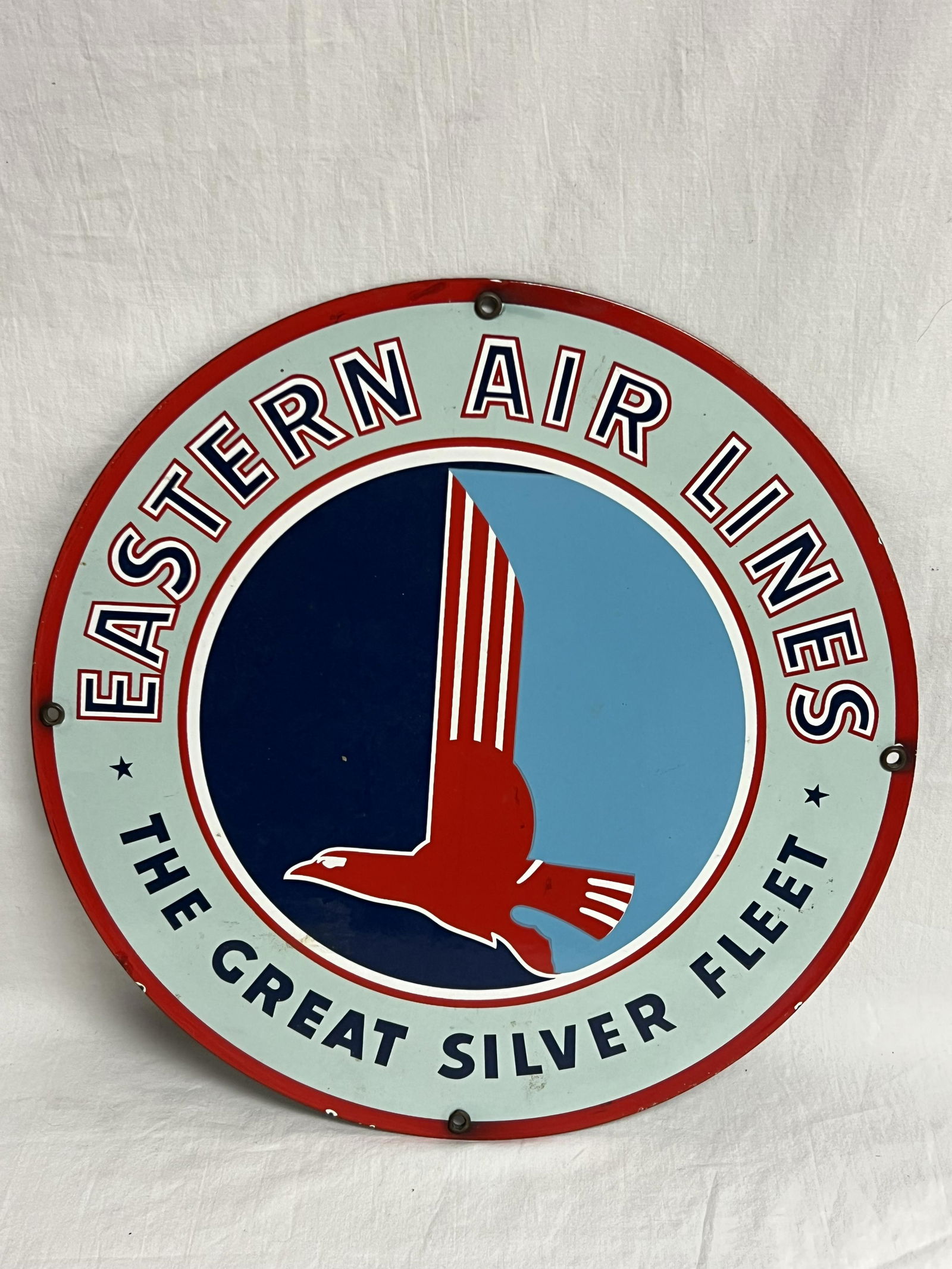 Eastern Air Lines Sign ''The Great Silver Fleet'' - Metal Sign 11.75''D (1 of 2)