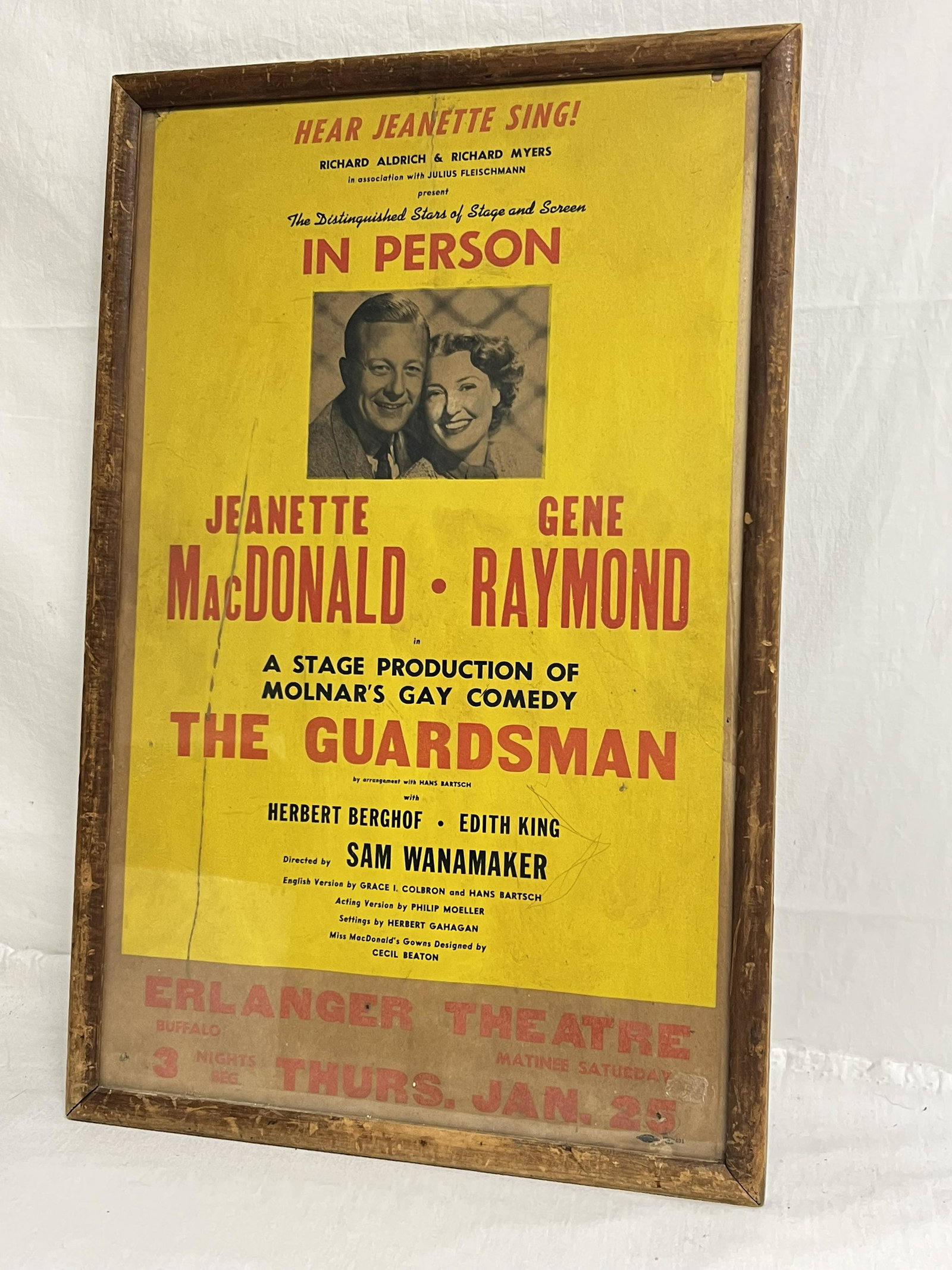 1950s ''The Guardsman'' Play Souvenir Poster - Poster #491, Framed 15'' x 23'' (See Photos): 1950s ''The Guardsman'' Play Souvenir Poster - Poster #491, Framed 15'' x 23'' (See Photos)