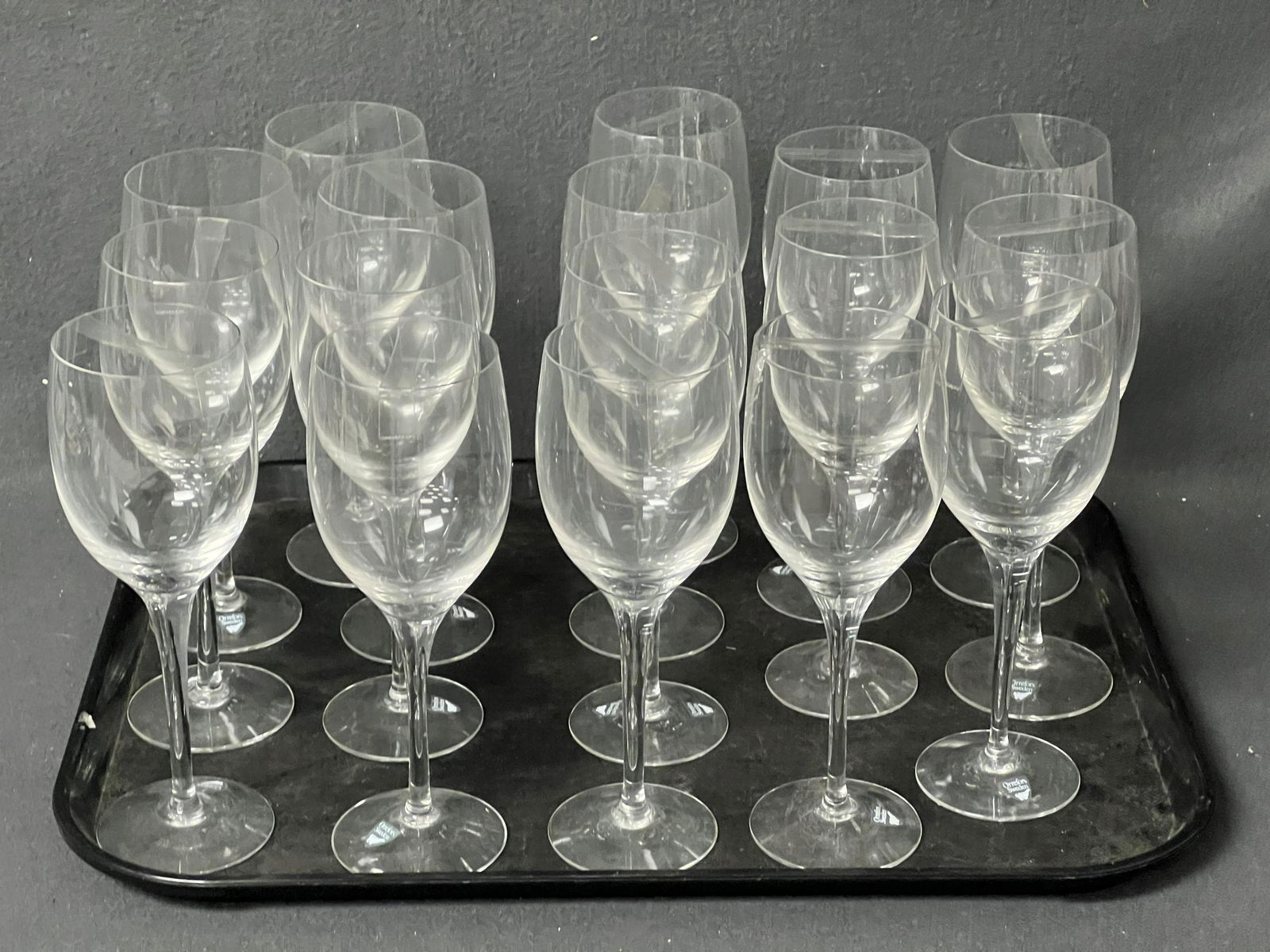 (17)Orrefors Illusion Wine/Water Goblets 8.25'' - Most w/ Original Stickers 2.5'' x 8.25'' (1 of 3)