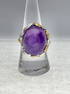 Sterling 40ct Amethyst Ring w/ 14K Accent, Sz 8.5