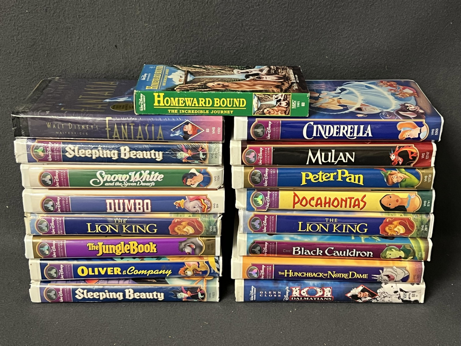 (17)VHS Disney Movies - (15)are MasterPieces - Sealed Fantasia Masterpiece Final Release 1132,: (17)VHS Disney Movies - (15)are MasterPieces - Sealed Fantasia Masterpiece Final Release 1132, Sealed Sleeping Beauty, Snow White, Dumbo, Lion King, Cinderella + More