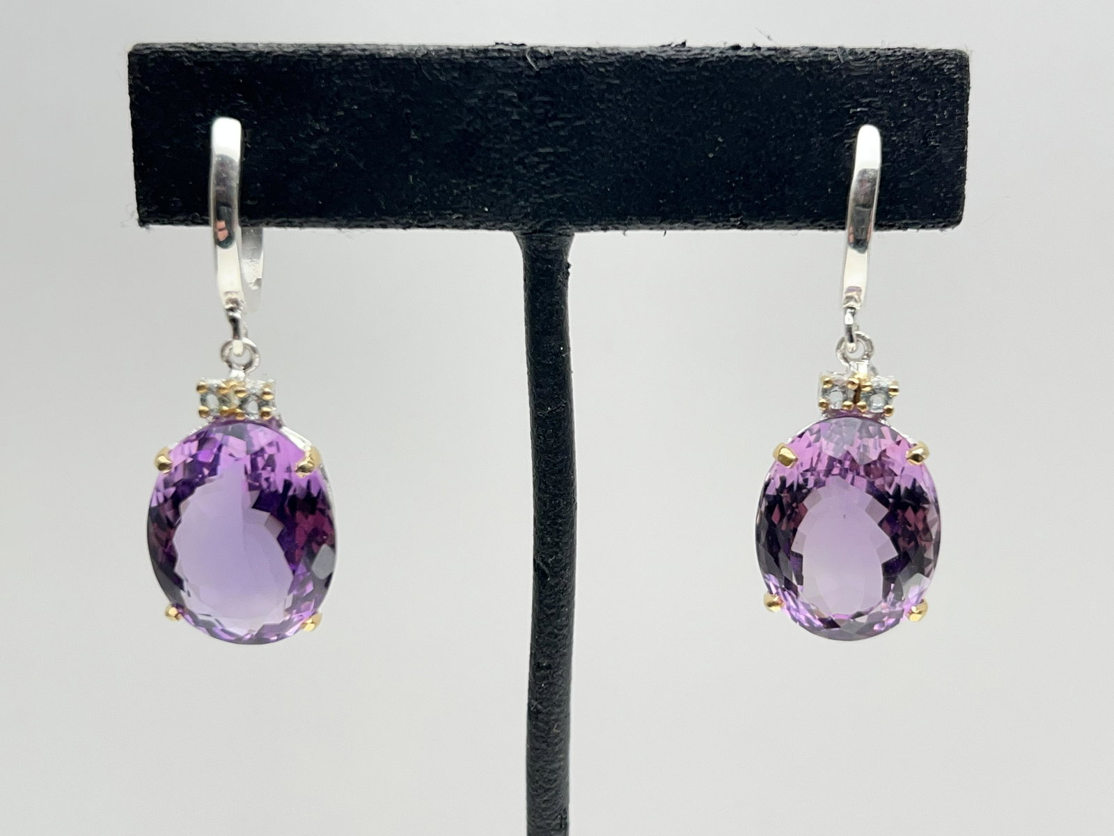 Sterling Amethyst Earrings Approx 20cts (1 of 4)