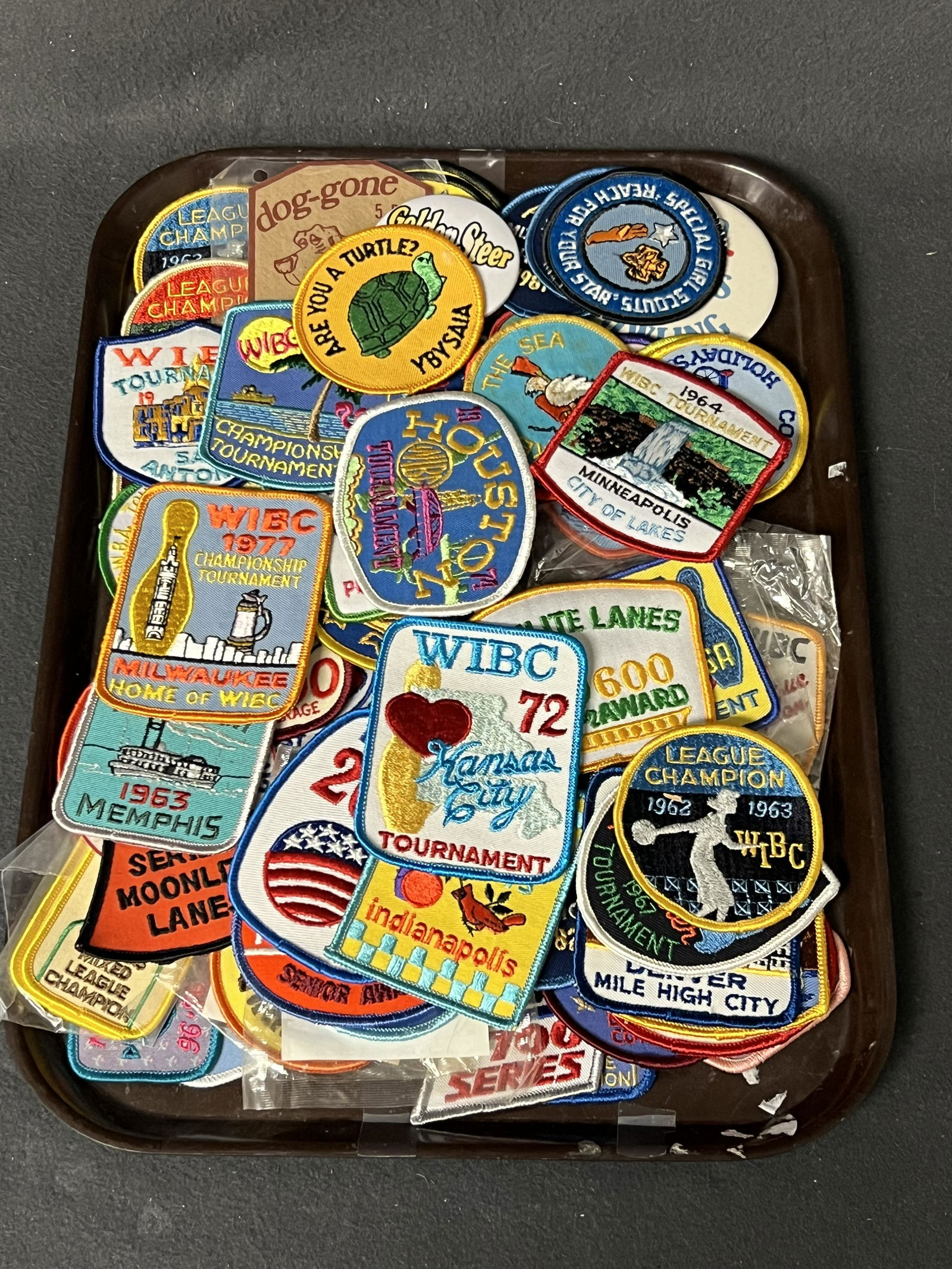 55+ 1960s-90s Bowling + Asst Patches - Bowling 1972 Kansas City, Houston, 1968 San Antonio, 1963 (1 of 4)