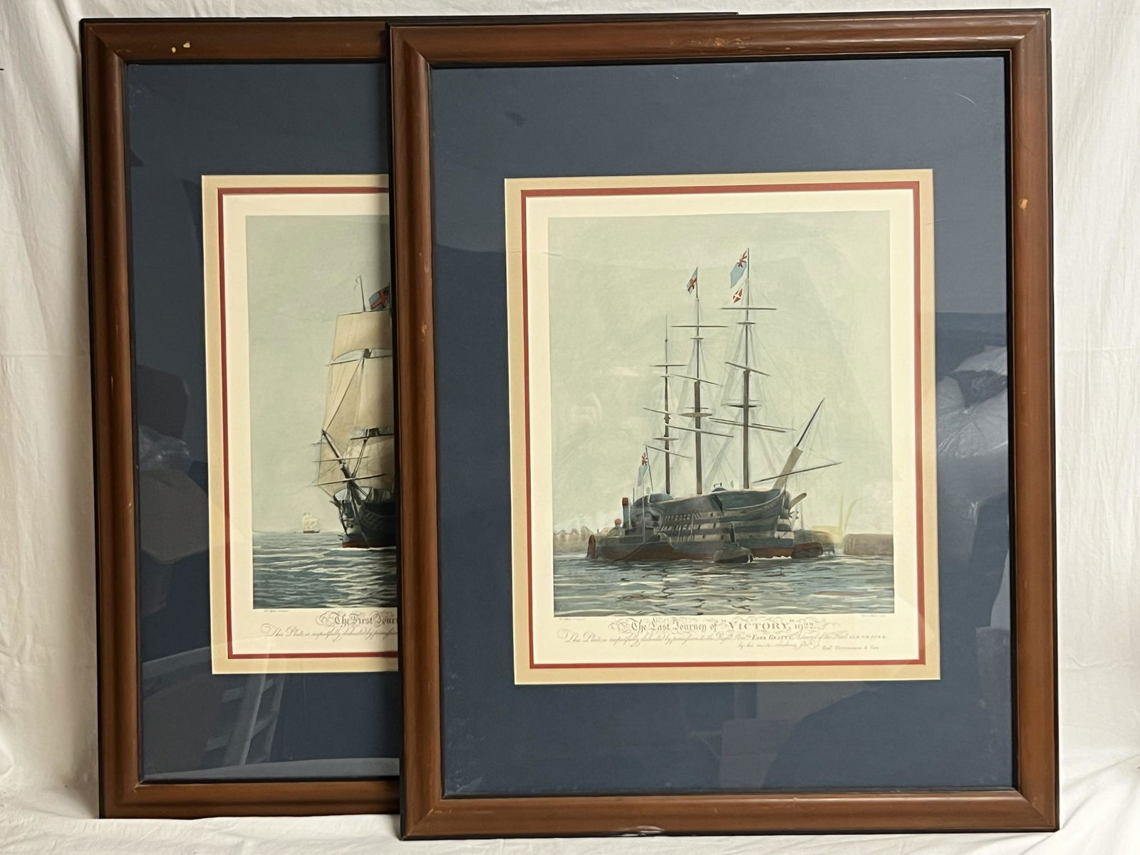 (2)Harold Wylie Ship Lithographs - ''The First Journey of Victory'' + ''The Last Journey of (1 of 8)