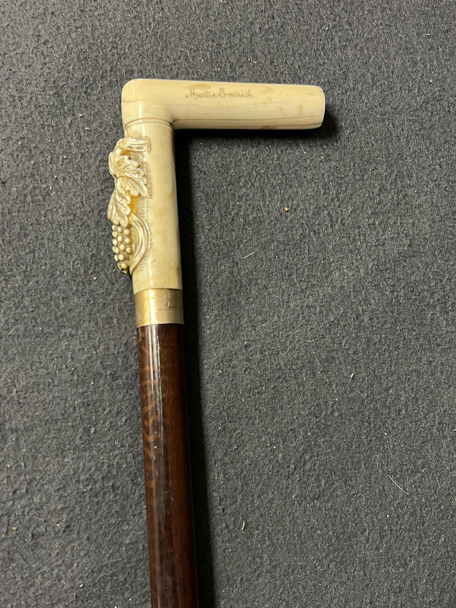Victorian Cane From Emerich Estate, 35''Length - Senator Martin Emerich Cane w/ Engraving on Handle (1 of 9)