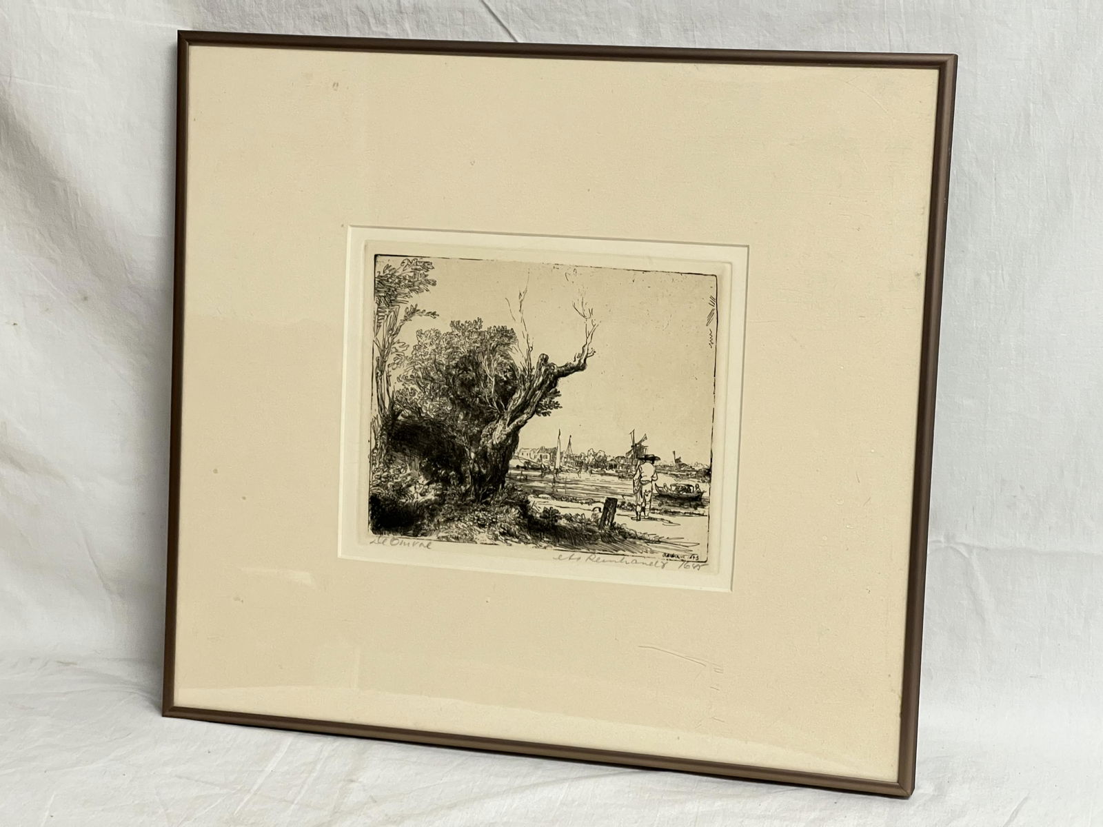 ''The Omval'' Rembrandt Etching Print - Framed 17'' x 15.5'' (1 of 4)