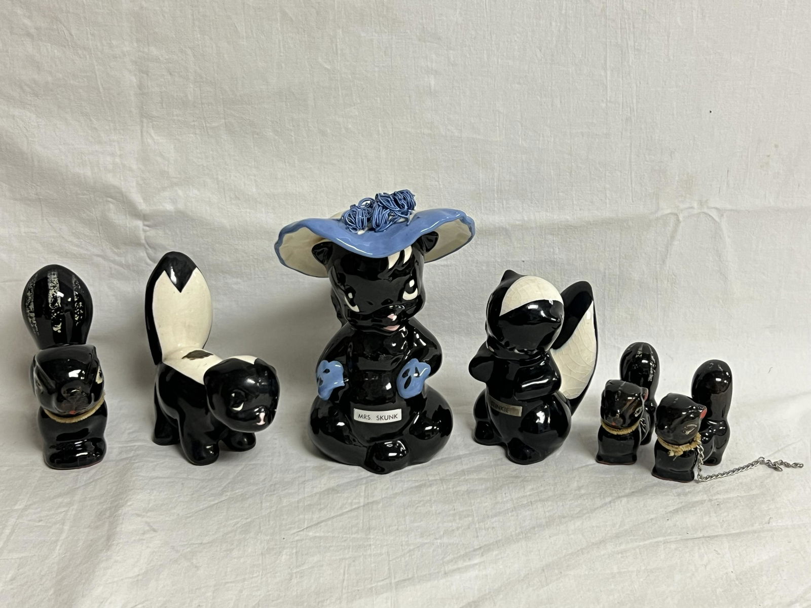 Asst 1950s Pottery / Porcelain Skunk Figures (1 of 10)