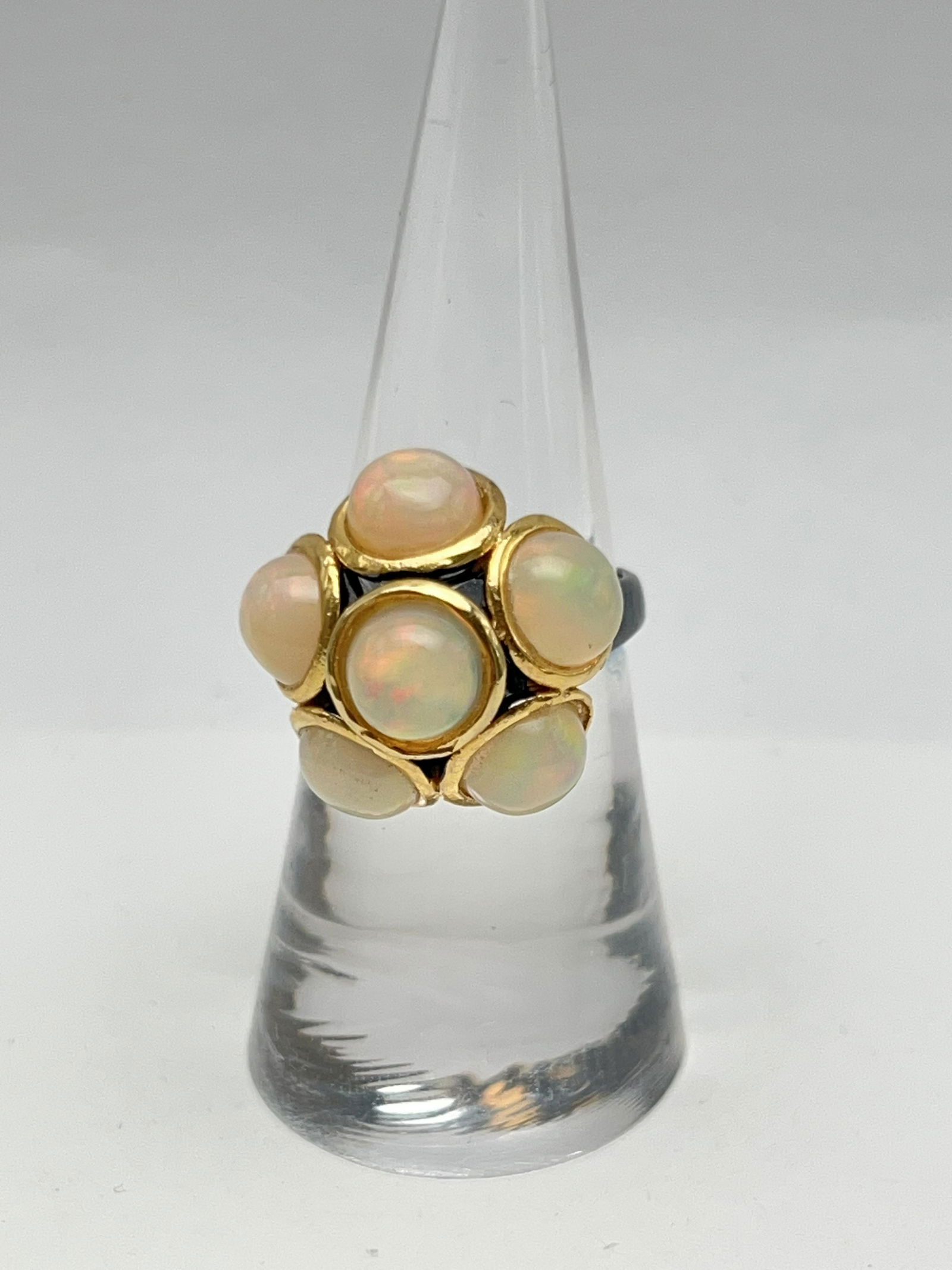 Sterling w/ 14K Accent Opal Ring, Sz 7 (1 of 5)