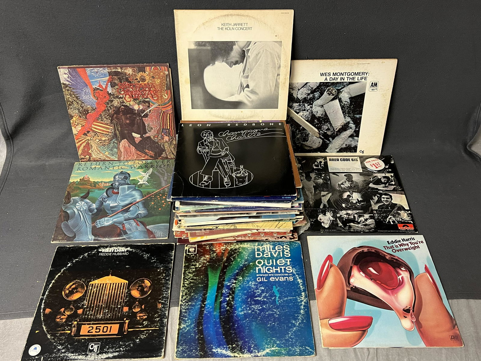 (52)Vtg Vinyl LP Albums, Various Genres- Santana, Miles Davis Quiet Nights, Keith Jarret Koln (1 of 6)