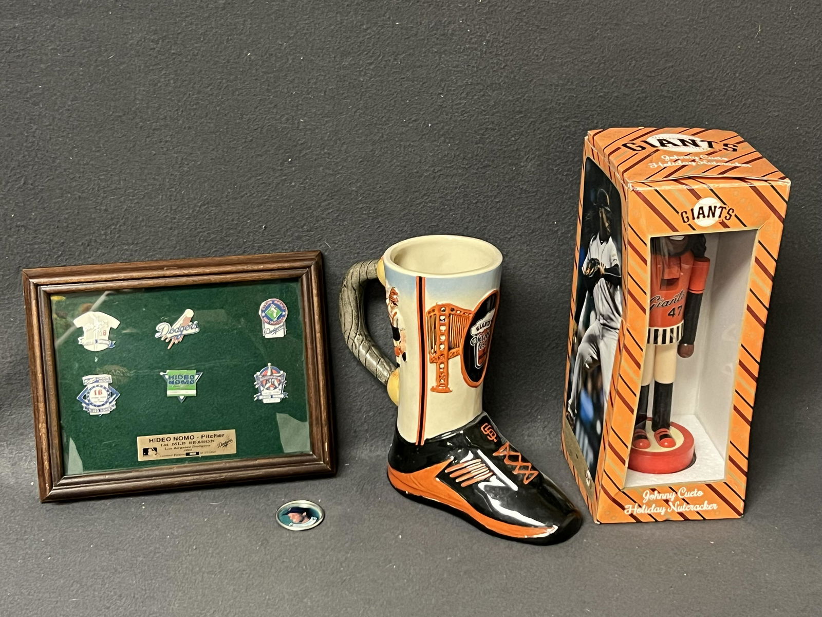 SF Giants Stein, Nutcracker, Dodgers Pins - SF Giants Oktoberfest Boot Stein 2009, J.Cueto (1 of 5)