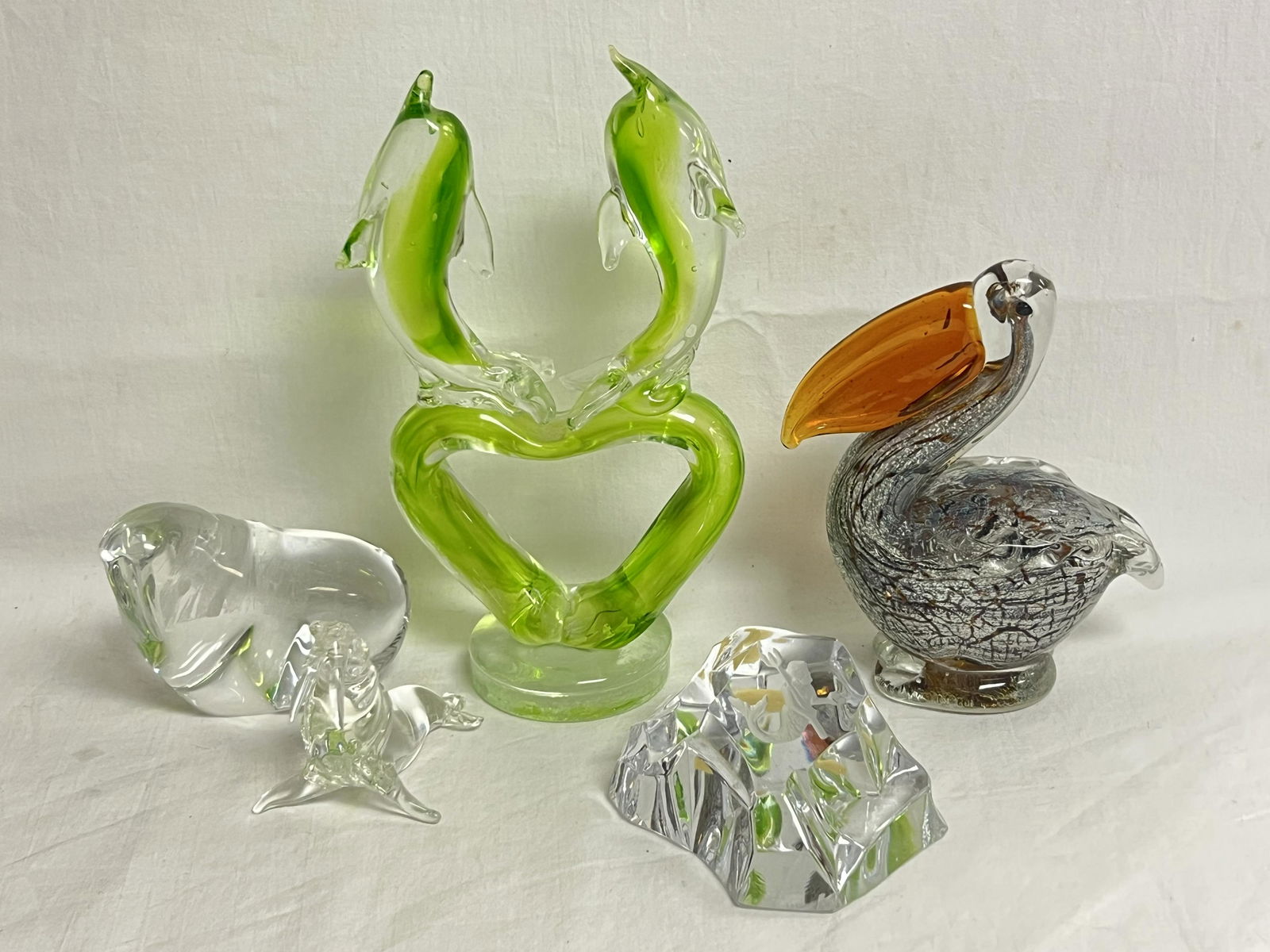 Asst Items- Ocean Animal Art Glass, Dansk,More - Dolphins, Pelicans, Seals + Merman Paperweight - (1 of 7)