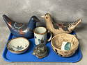 Asst Mexican Signed / Hallmarked Pottery - Tonala Bird, MARA Mug w/ Tag + More