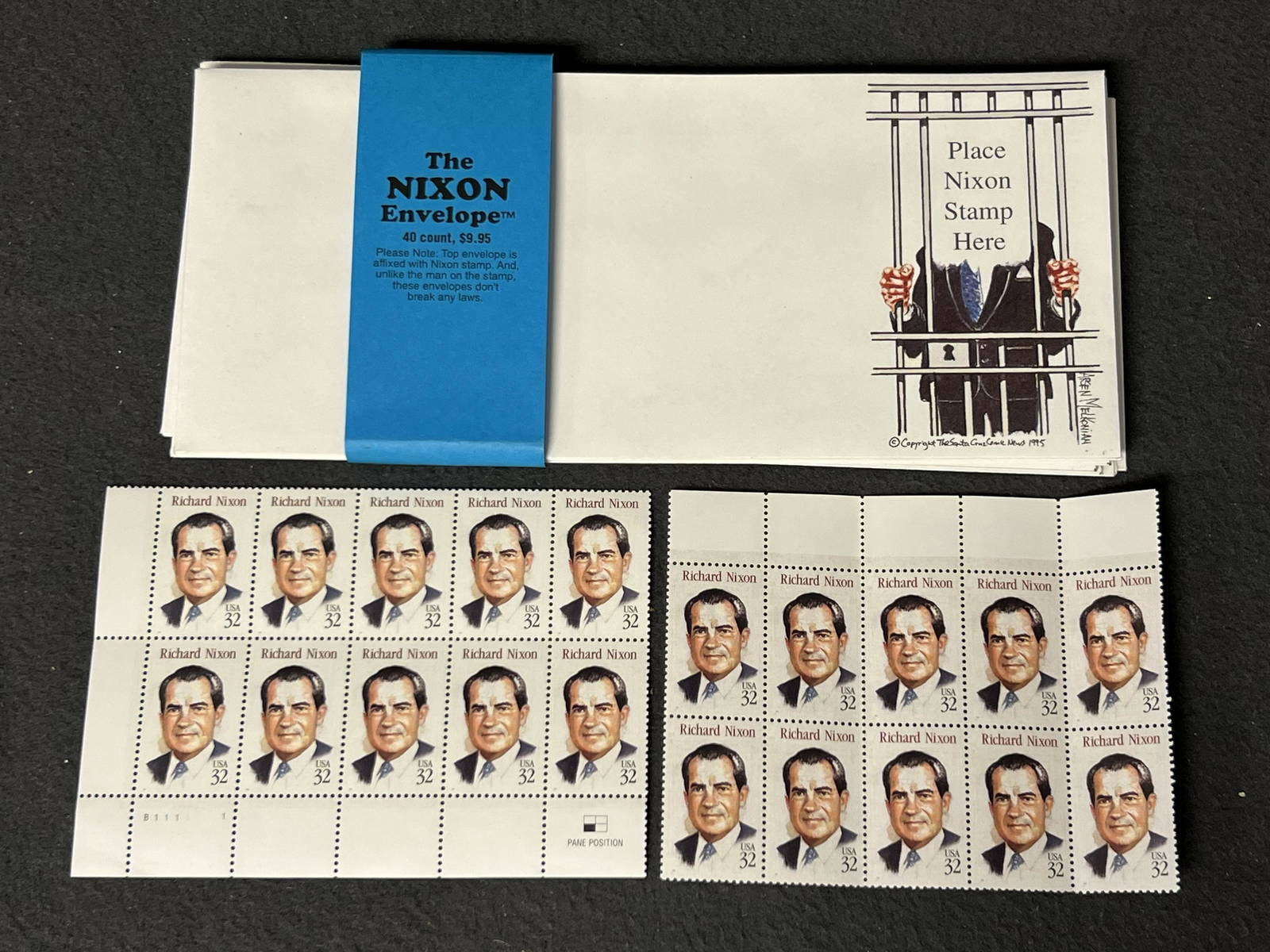 (20)vtg Richard Nixon Envelopes W/(20)stamps Nixon Watergate Jail