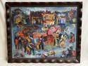 Signed Francis Lieberman Oil of China Town S.F. - Oil on Canvas of China Town Parade w/ Dragon -