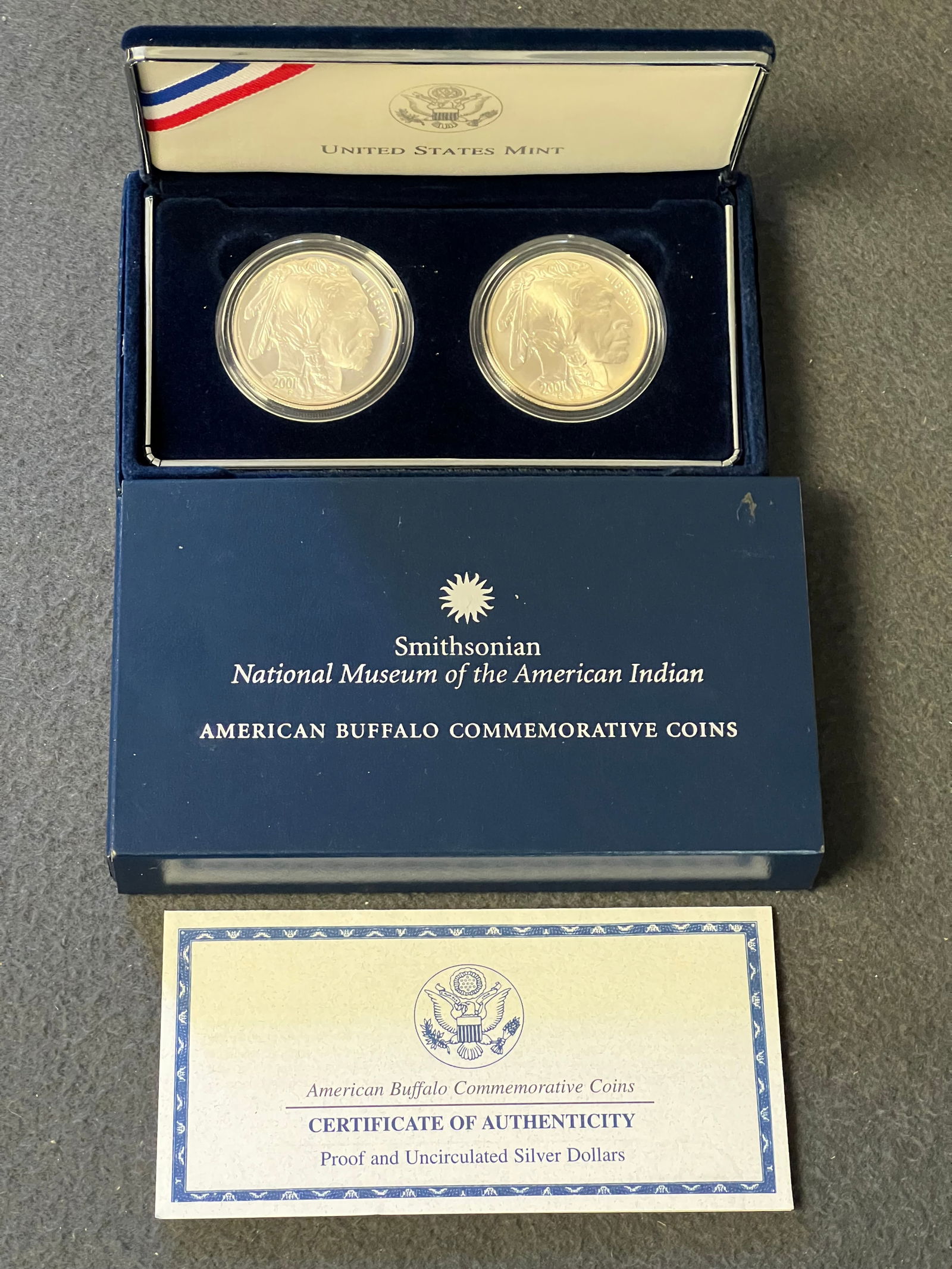 Smithsonian American Buffalo Silver Coins(2) 90% - National Museum of the American Indian US Mint (1 of 4)