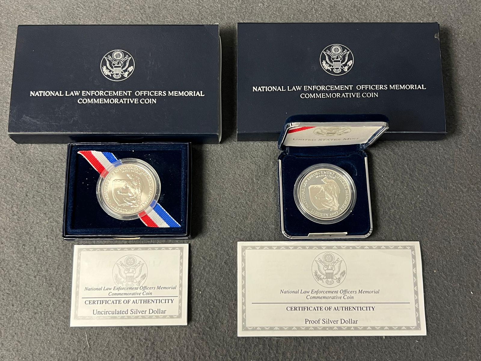 (2)Law Enforcement Officers 90% Silver Coin,COAs - National Law Enforcement Officers Memorial (1 of 7)