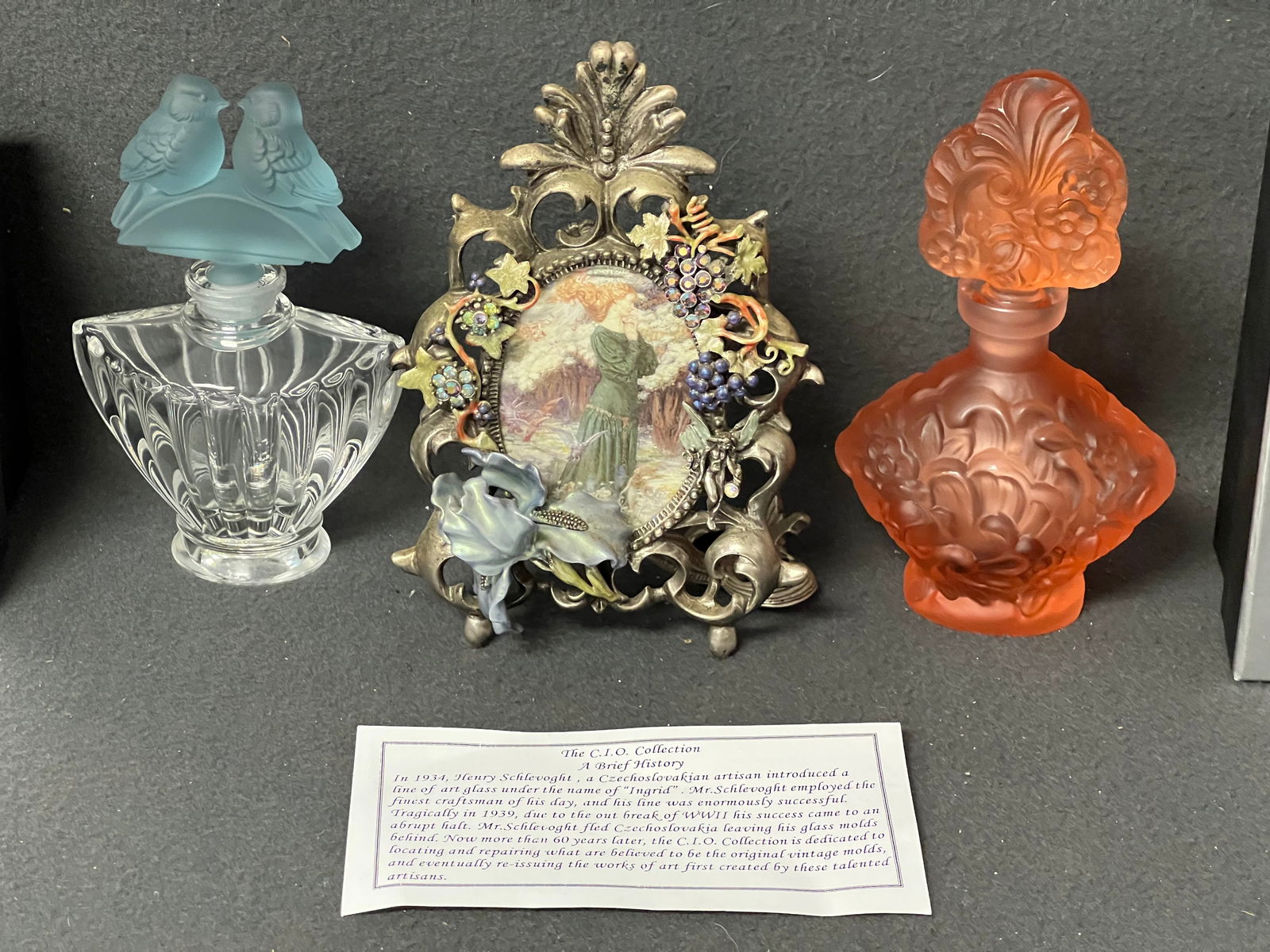 (2)Czech Art Glass ''Ingrid'' Perfumes, Kirk Folly - CIO Collection 2003 Perfume Bottles w/ Original (1 of 7)