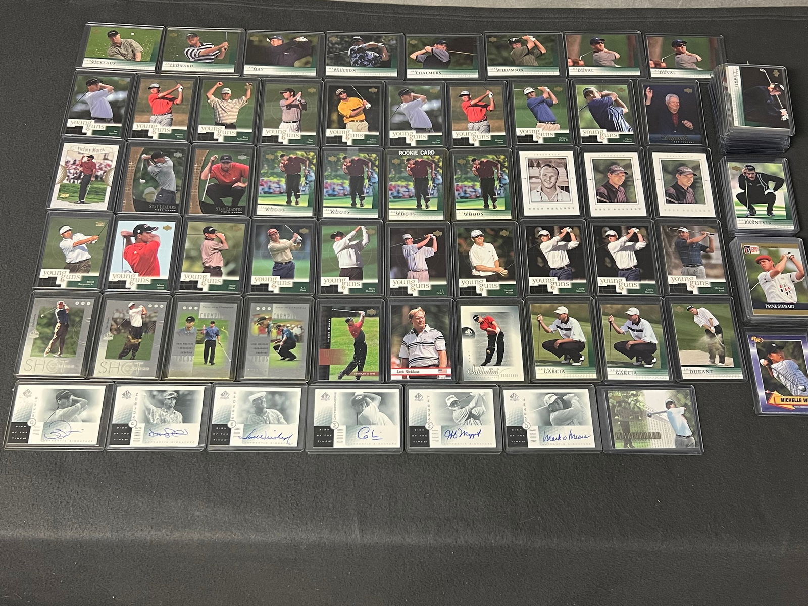 100 Asst Golf Trading Cards, 6 Autograph Cards - (6)2001 Upper Deck SP Signed Cards + T. Woods, (1 of 8)