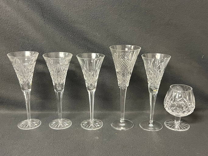 (6)pcs. Waterford Crystal Stemware Various Patterns / Sizes
