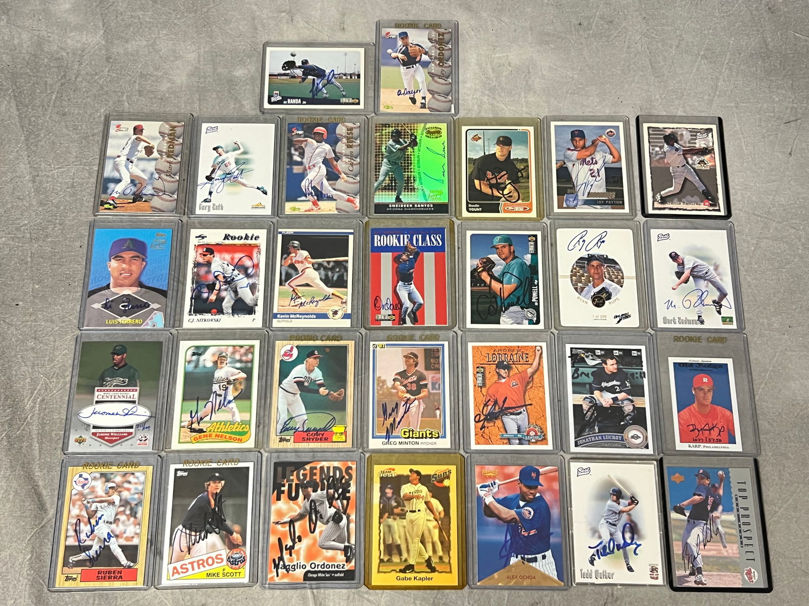 (30)Autographed/ Auto Baseball Trading Cards - Rookies + More - G.Kapler, M.Ordonez, M.Scott, (1 of 10)