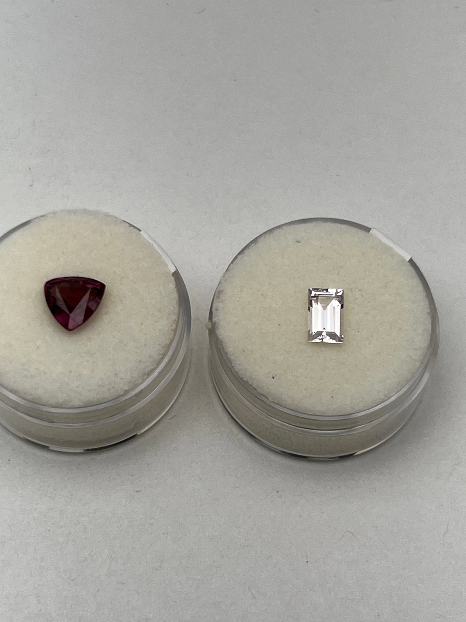 1.11ct White Sapphire + 1.82ct Red Spinel: 1.11ct White Sapphire + 1.82ct Red Spinel