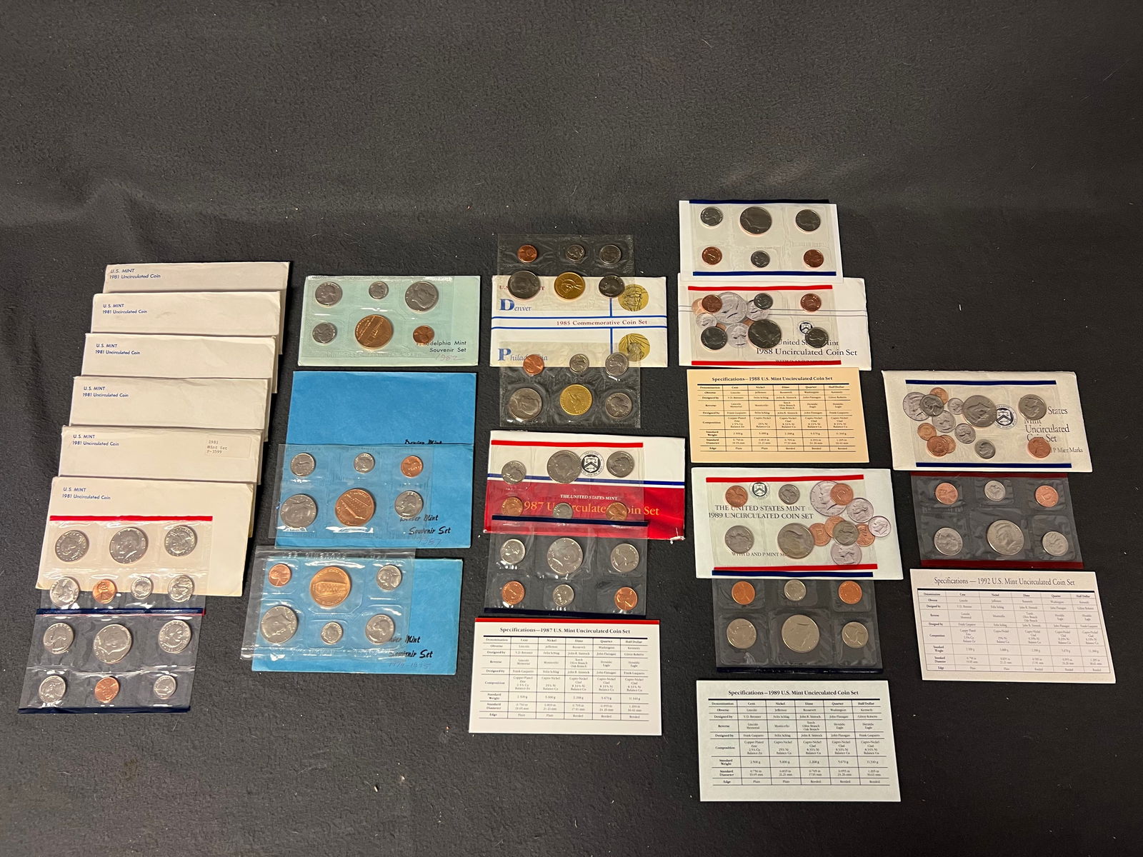 (15)US Mint Uncirculated Coin Sets - (6)1981 Double Set Coins, (1)1974, (1)1975, (1)1982, (2)1987 (1 of 9)