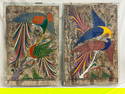 (2)Mexican Folk Art Amale Bark Painting - Framed 16.5'' x 24''