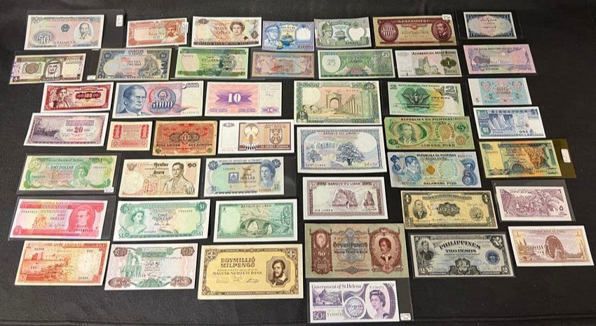 (45)Asst Banknotes from Around the World - Various Denominations & Condition - Austria, Syria, (1 of 8)