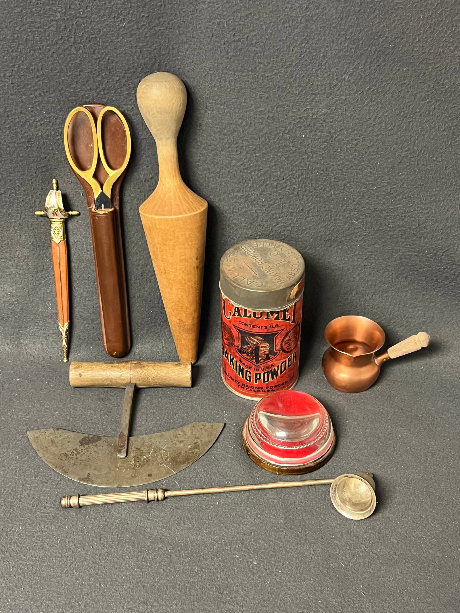 Asst Tray- Pyerite, Letter Opener, German Scissors,More: Asst Tray- Pyerite, Letter Opener, German Scissors,More