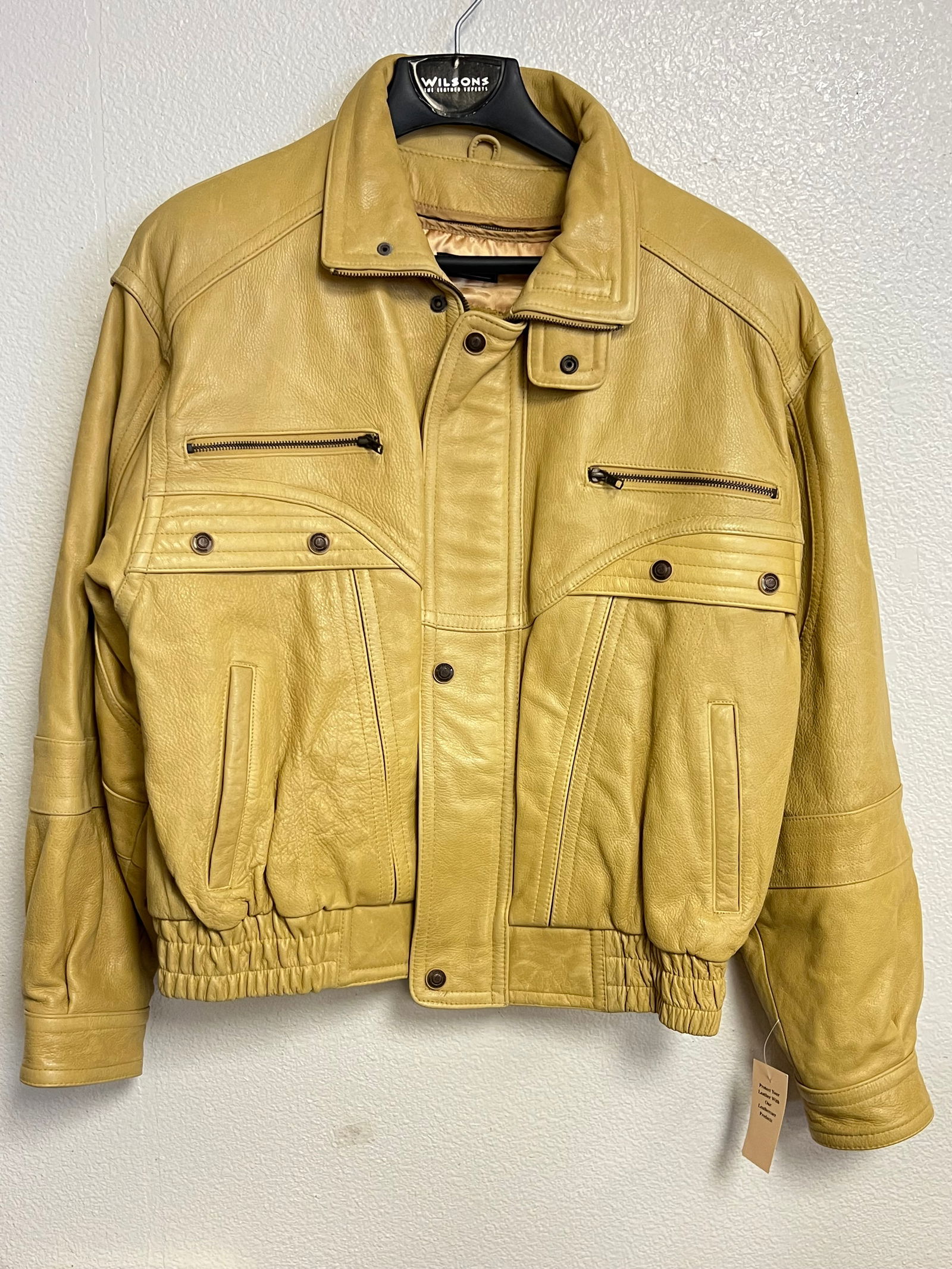 New WILSONS Leather Jacket w/ Tags, Sz L - Mens Large w/ Removable Inside Lining + Thermal (1 of 4)