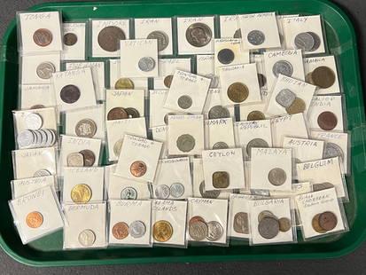 (60)Asst Coins From Around The World - Various Years & Condition - Japan, Iran, Austria, Egypt,: (60)Asst Coins From Around The World - Various Years & Condition - Japan, Iran, Austria, Egypt, Jamaica & More