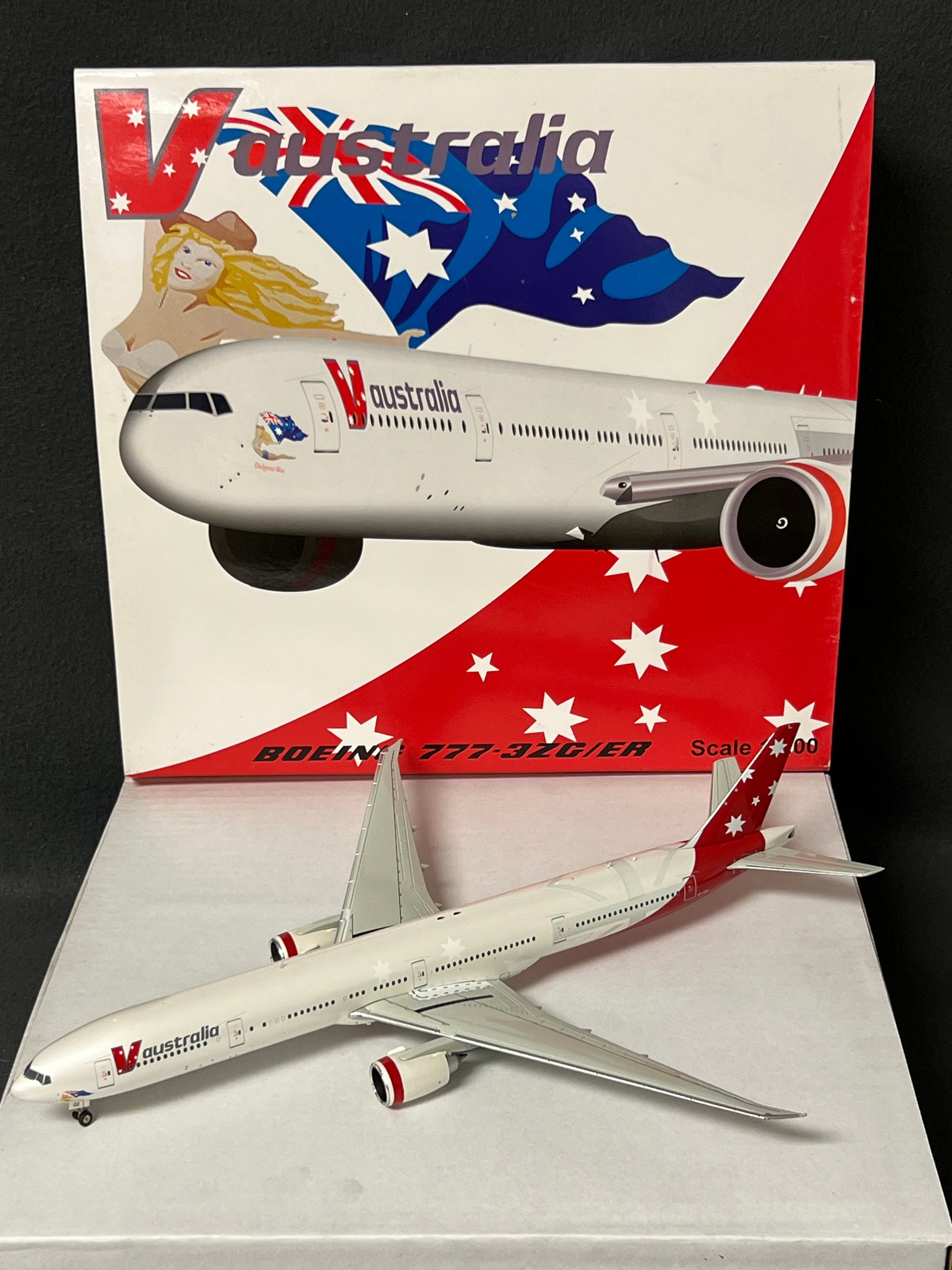 V Australia Boeing 777-3ZG/ER 1:200 Model - Flying Lady w/ Original Box , Like New (1 of 6)