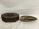 Antique Black Forest Carved Box, Ammonite Tray - Ammonite Smoking Tray + Carved Black Forest Box