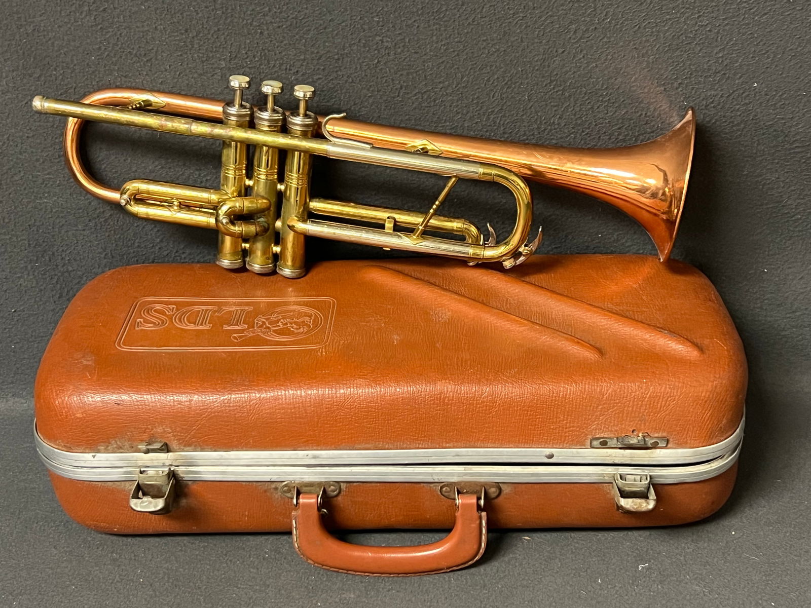 Vtg CONN Director Shooting Star Trumpet - Tri Color , #517545, OLDS Hard Case (1 of 10)