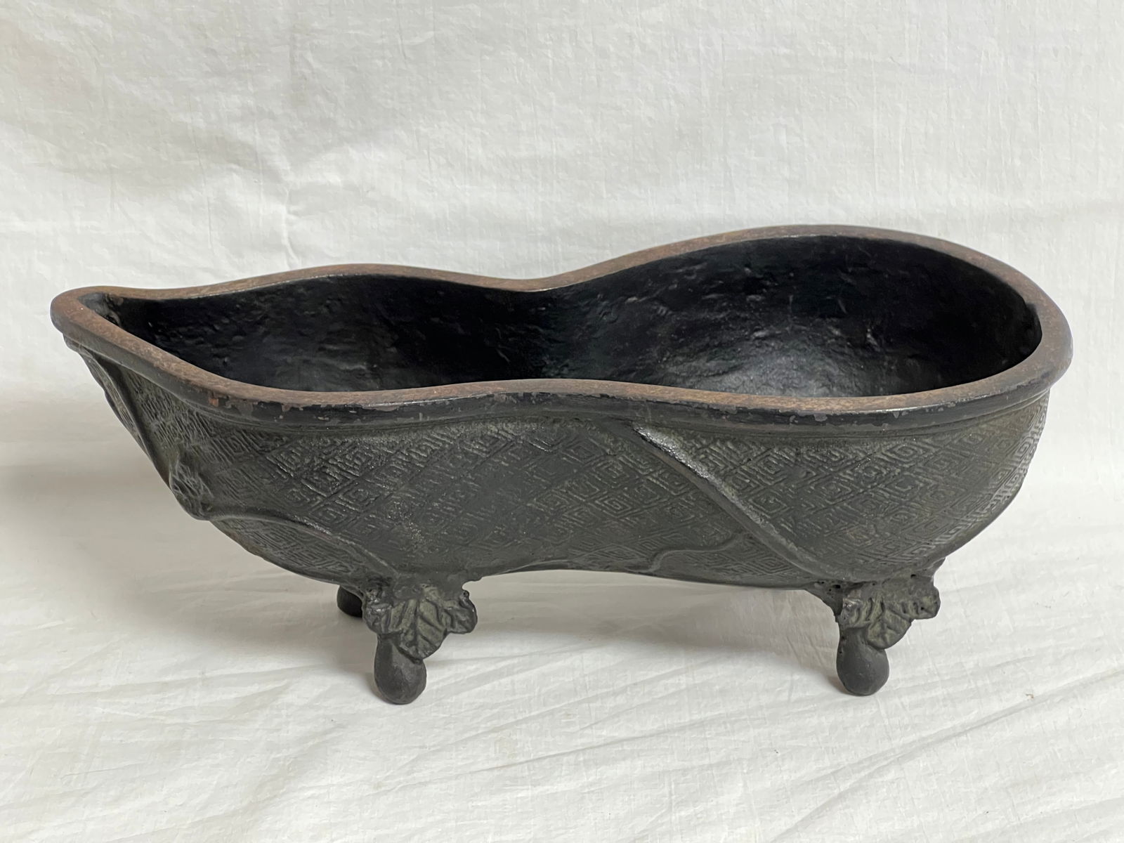 Gourd Shaped Japanese Footed Iron Planter - 11.5'' x 5.5'' x 4'' (1 of 6)