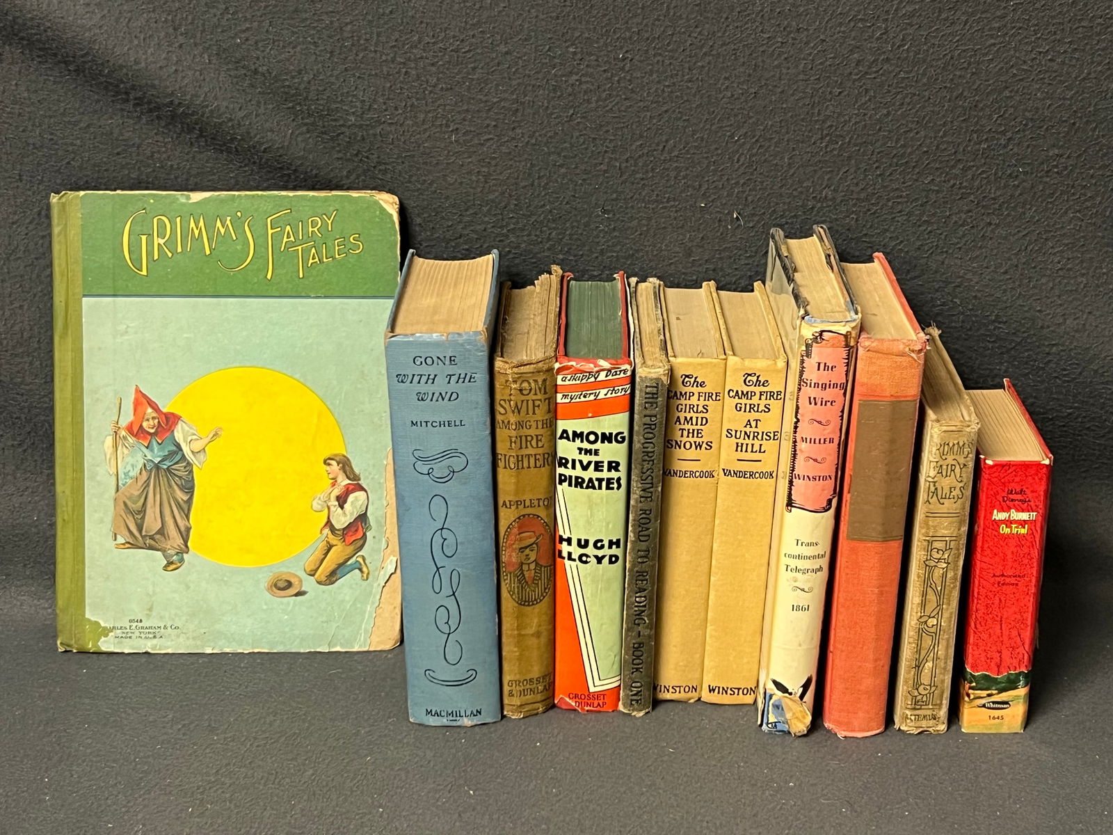 Atq / Vtg Books- 1898 Grimms Fairy Tales,More - (2)Atq Grimms, 1921 Tom Swift Fire Fighters, 1953 (1 of 16)