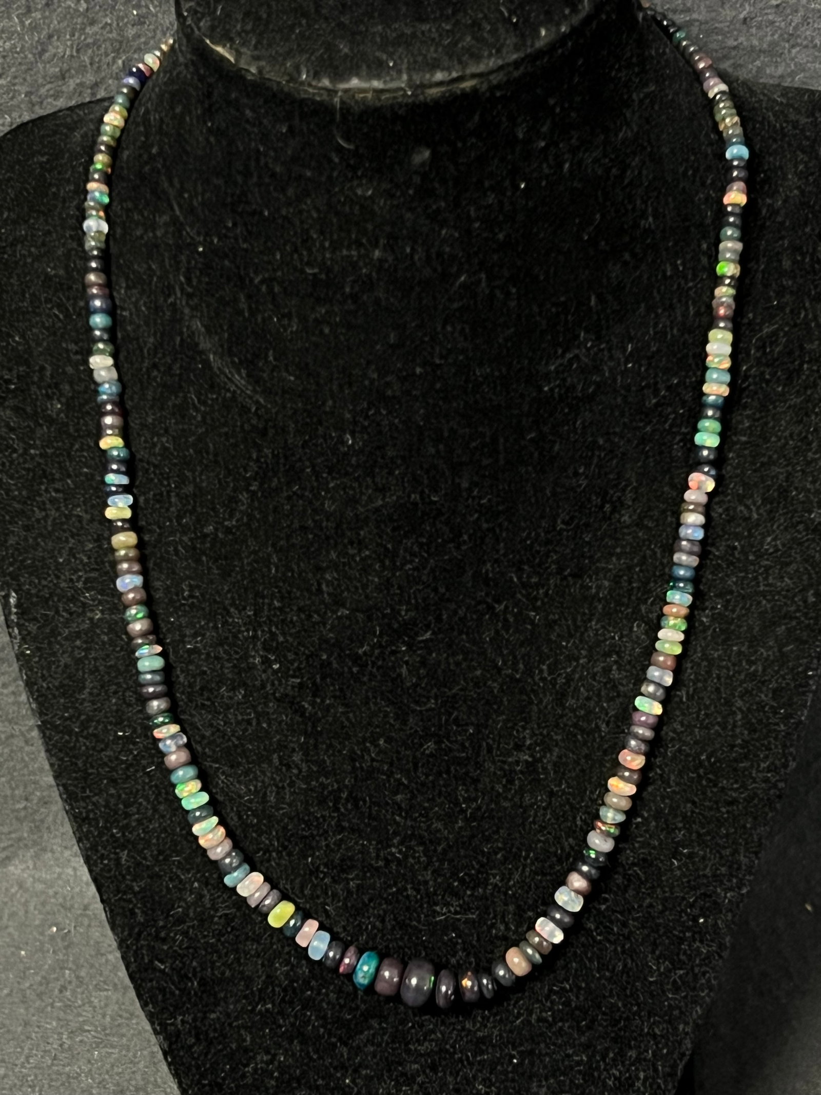 Natural Opal Adjustable Necklace 18''L: Natural Opal Adjustable Necklace 18''L