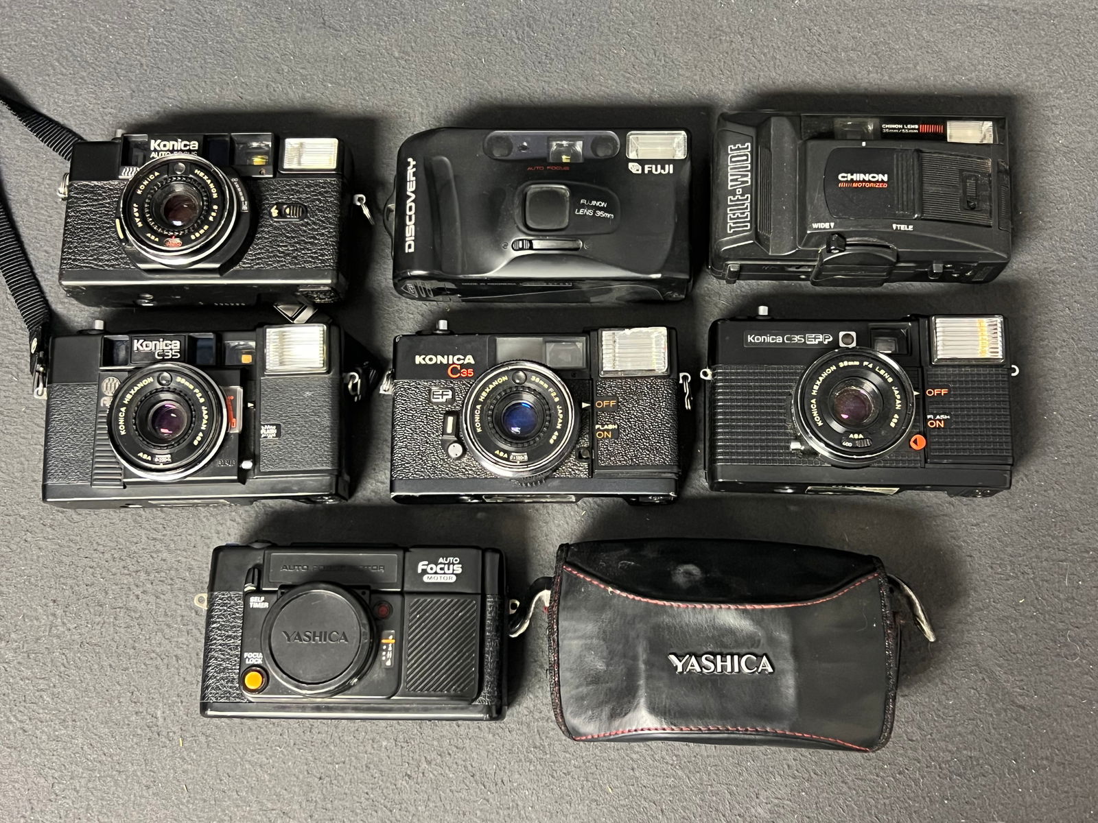 (7)Vtg Auto Focus Cameras- Konica, Yashica,More - Konica C35 AF, C35 EFP, C35 EF, C35 AF2, Yashica, (1 of 6)