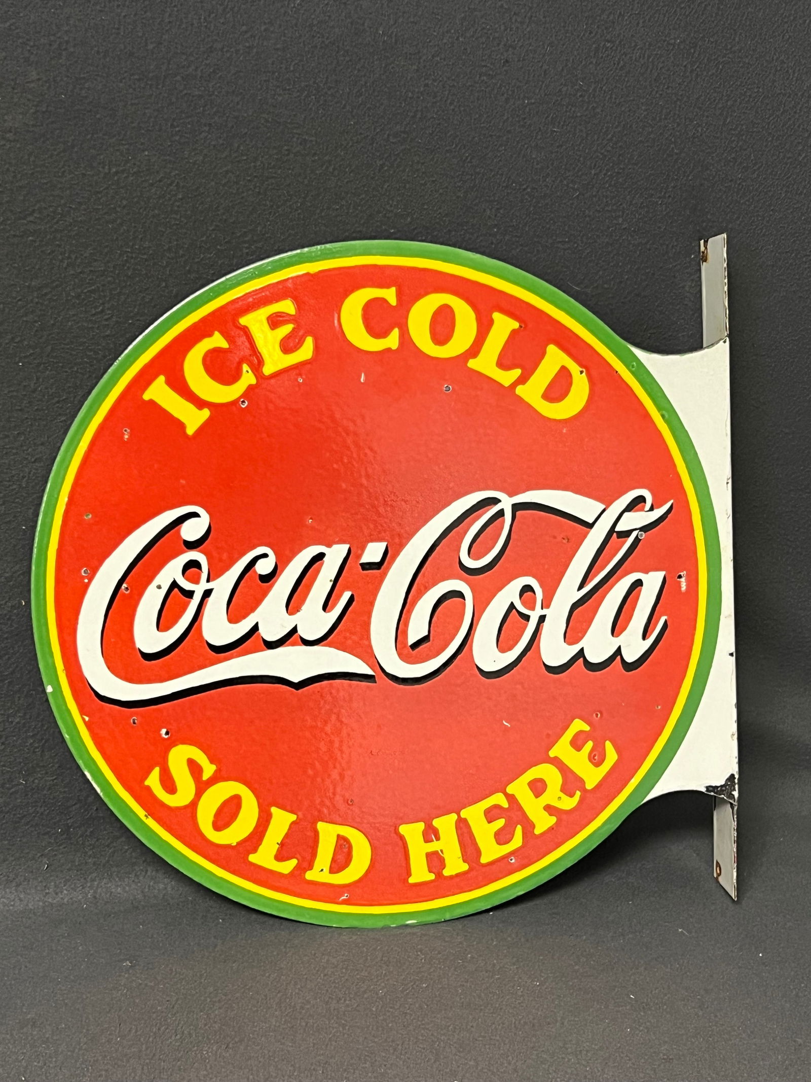 Coca-Cola Double Sided Flange Sign - Wall Mount Sign, 17.25'' x 16.75'' (1 of 3)