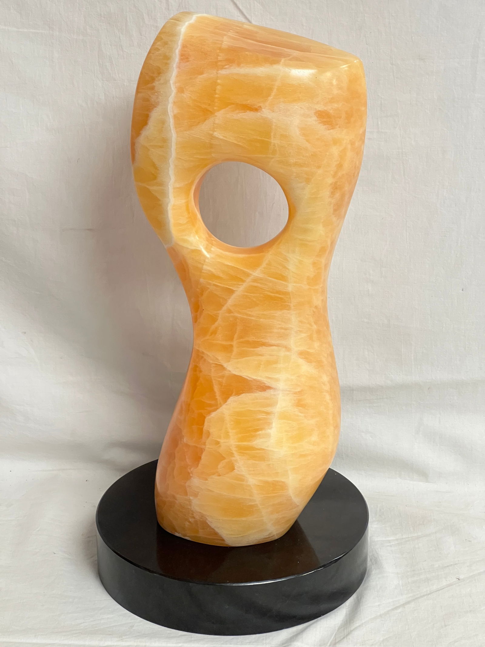 Modern Abstract Marble Sculpture 15''T x 6'' - Heavy Stone Base 8''Diameter (1 of 6)