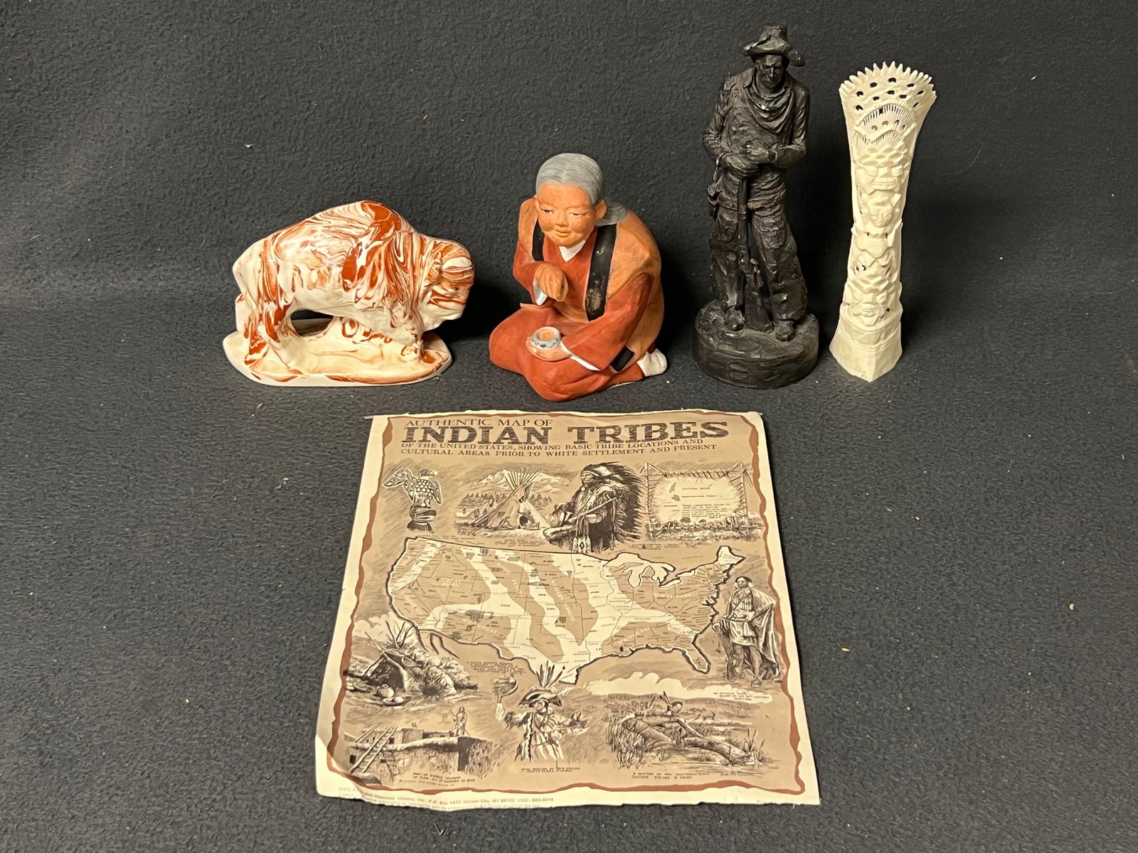 Abilene Kansas Clay Buffalo, Totem Pole,More - Michael Garman Cowboy, Clay Figure & More (1 of 9)