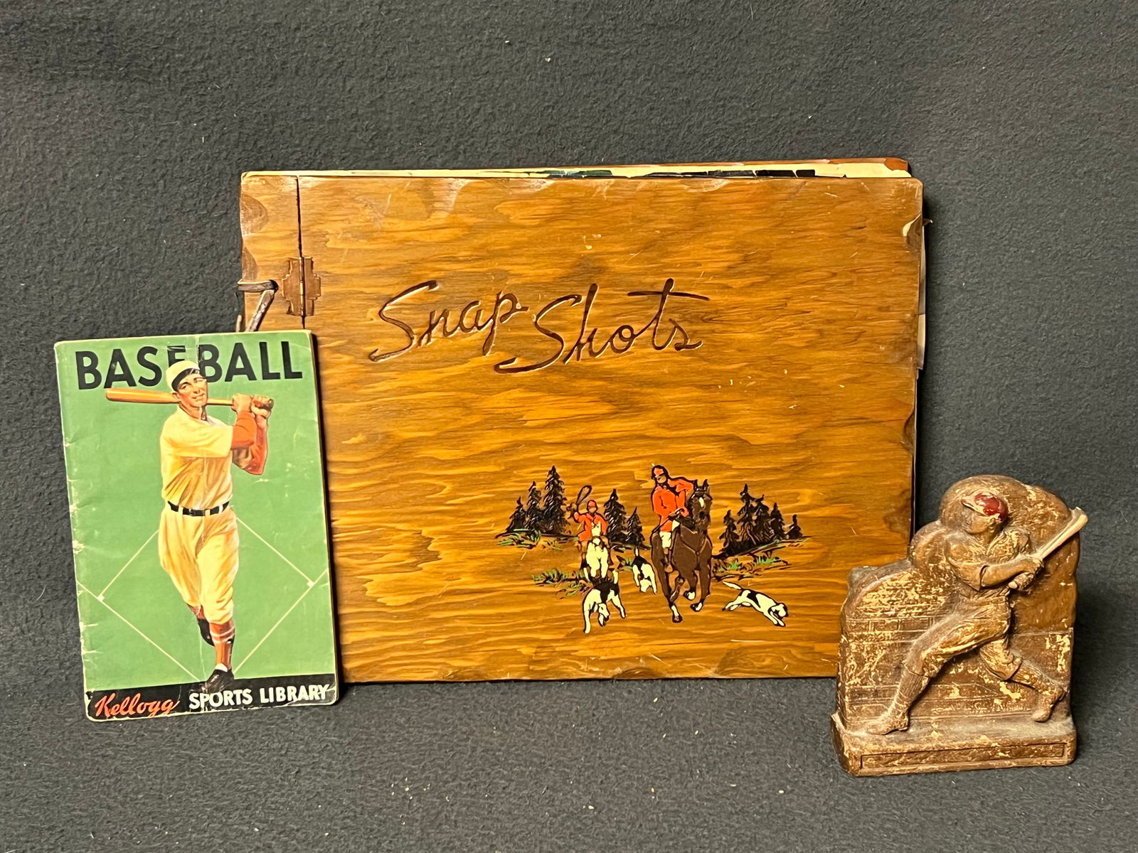 1934 Baseball Kellogg Sport Library,Scrapbook,More- Wood Covered Scrapbook w/ Vtg Sports Athletes (1 of 8)
