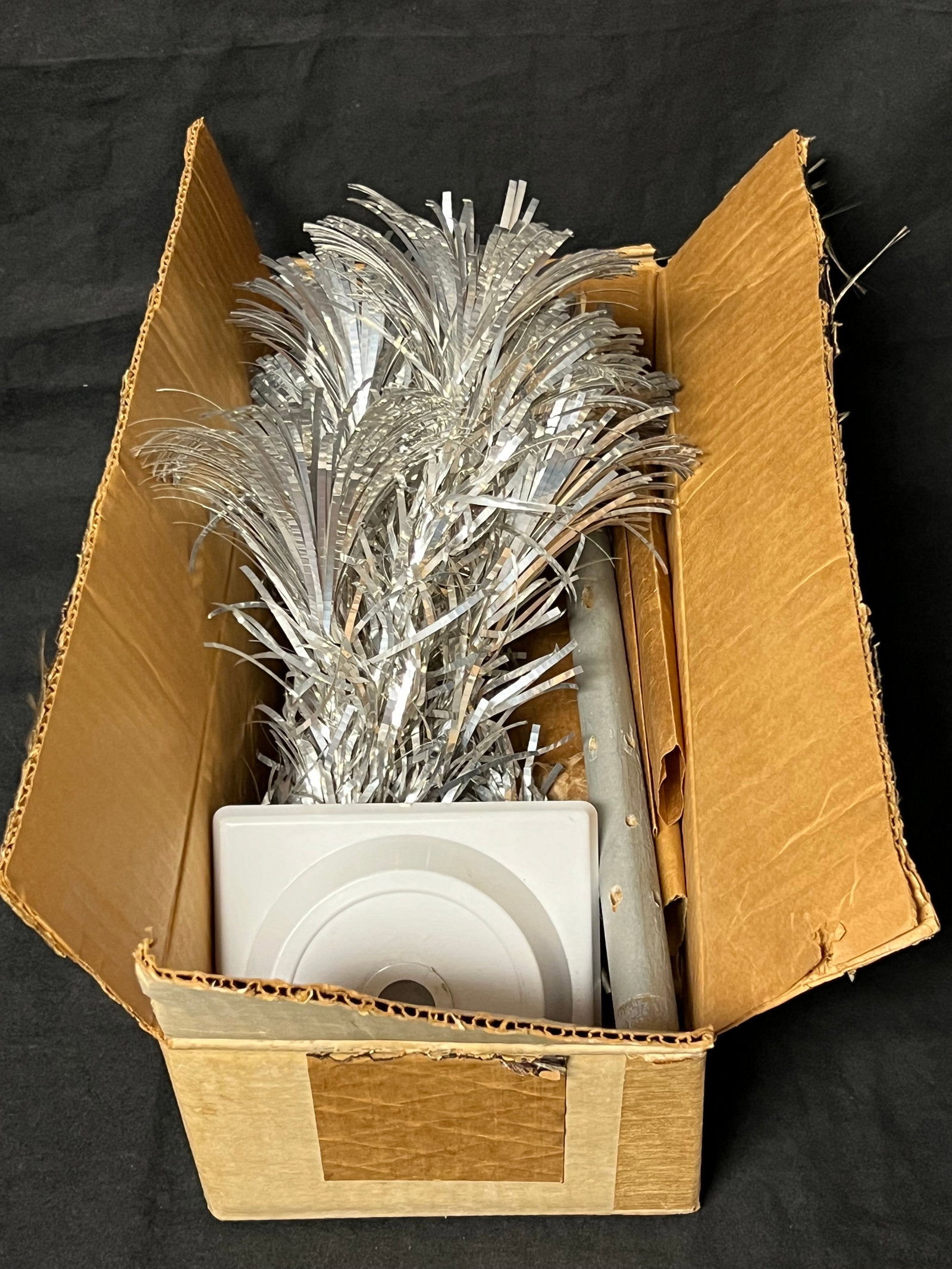 Mid Century Aluminum Pom Pom Tree w/ Box - 2ft Table Top Tree: Mid Century Aluminum Pom Pom Tree w/ Box - 2ft Table Top Tree