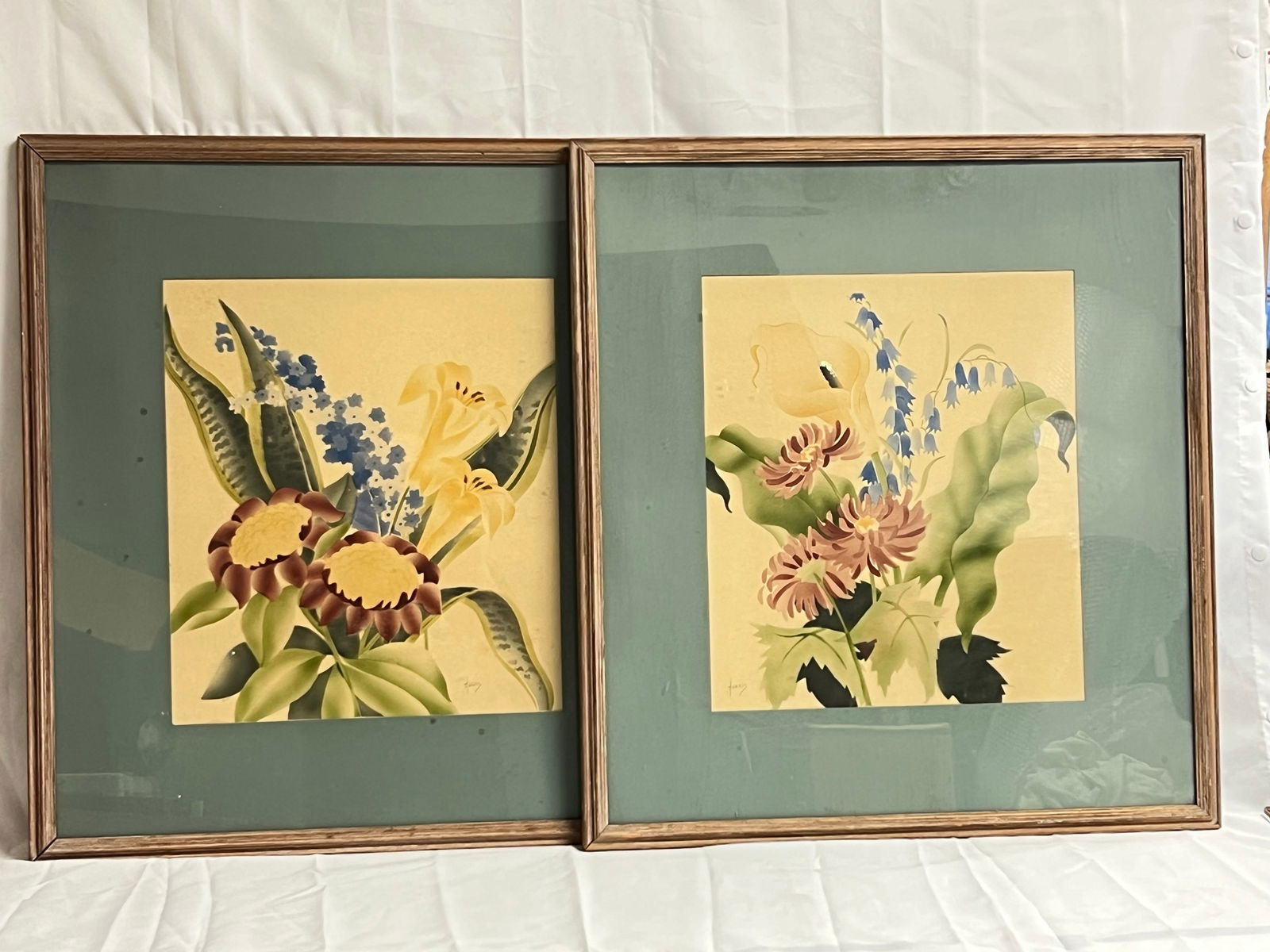 MCM Benjamin Jori Harris Airbrush Paintings - Signed - Framed 23.25'' x 25.5'' , Sight 13.5'' x (1 of 4)